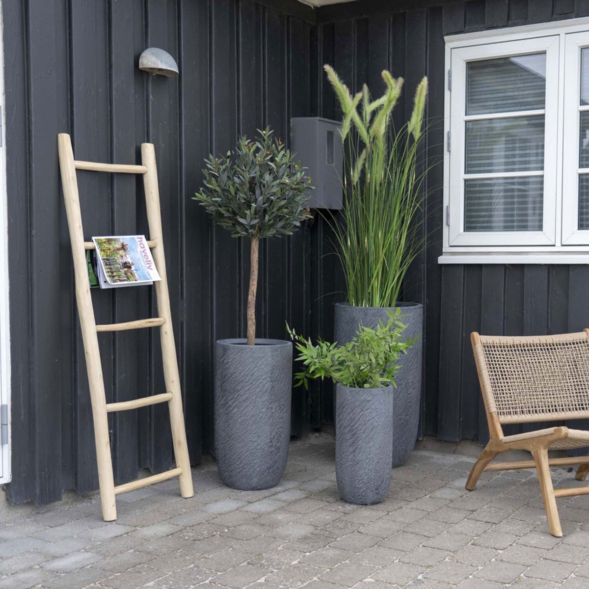 Echelle décorative en bois H150cm- TEAK LADDER naturel, HOUSE NORDIC