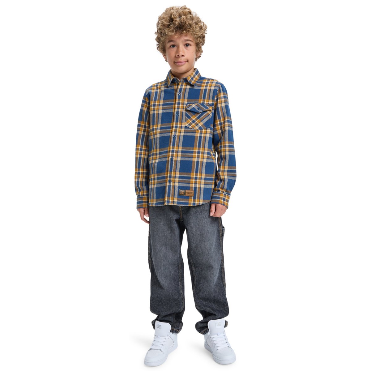 Chemise en flanelle MARSHAL FLANNEL. bleu dark denim, DC SHOES