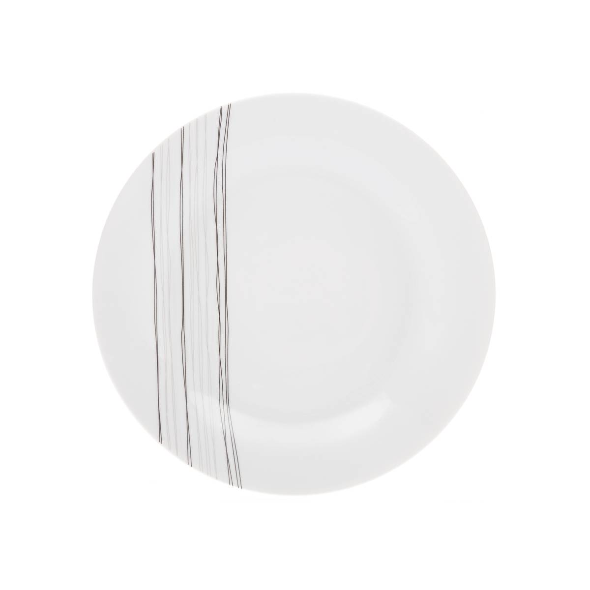 Lot de 6 assiettes à dessert en porcelaine LIGNES blanc, SECRET DE GOURMET