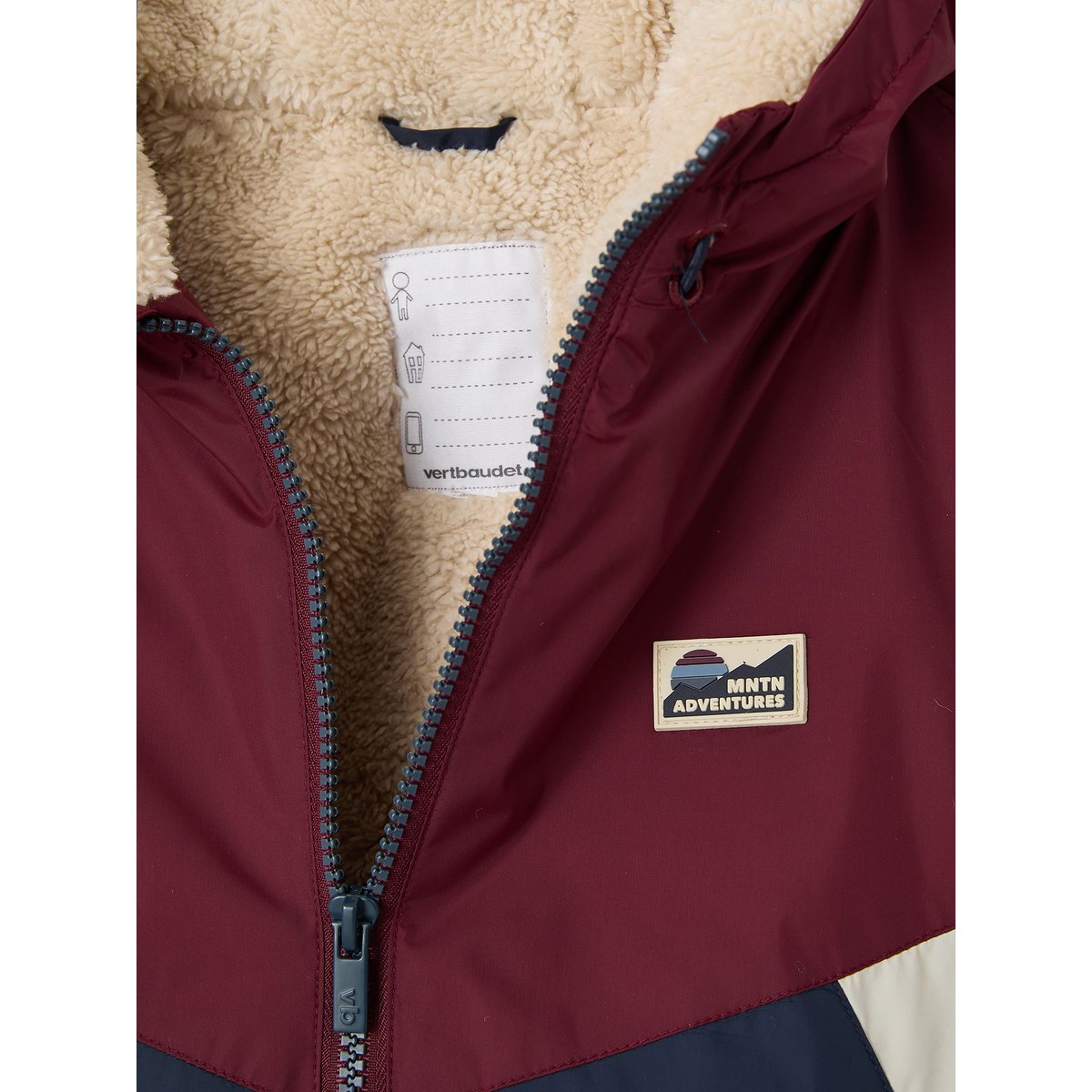 Blouson à capuche bordeaux, VERTBAUDET