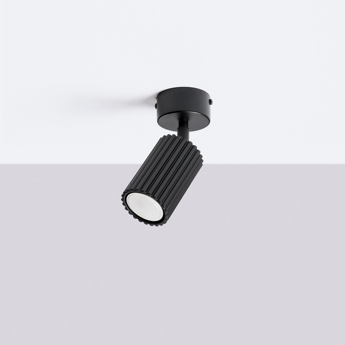 Plafonnier Aluminium Noir GU10 1 KARBON noir, EDEN