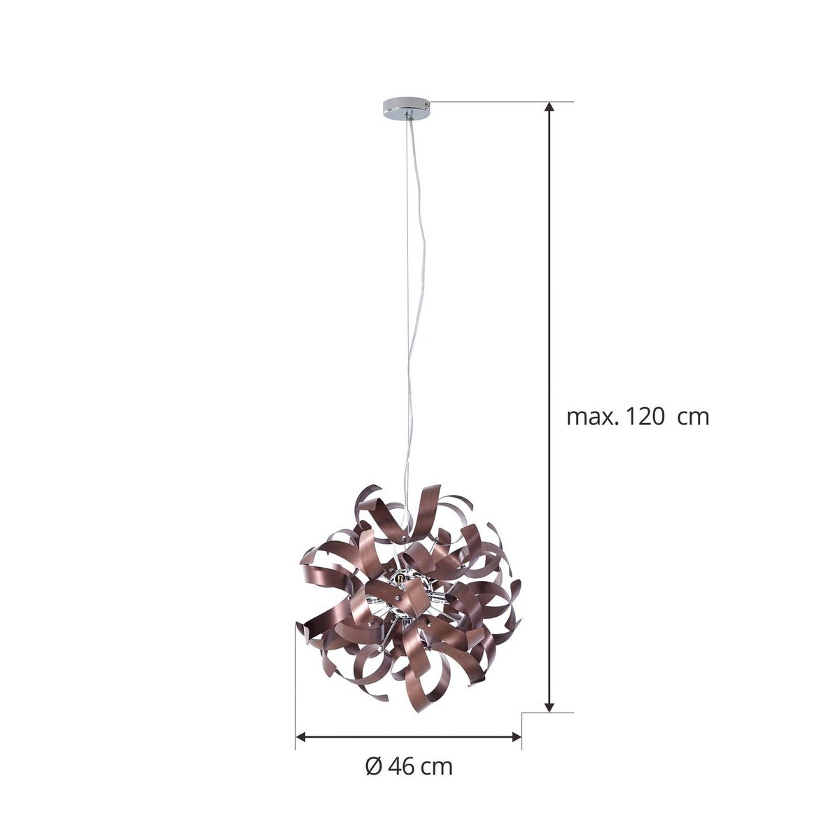 Suspension en aluminium design, Kaelor cuivre satiné, LUCANDE