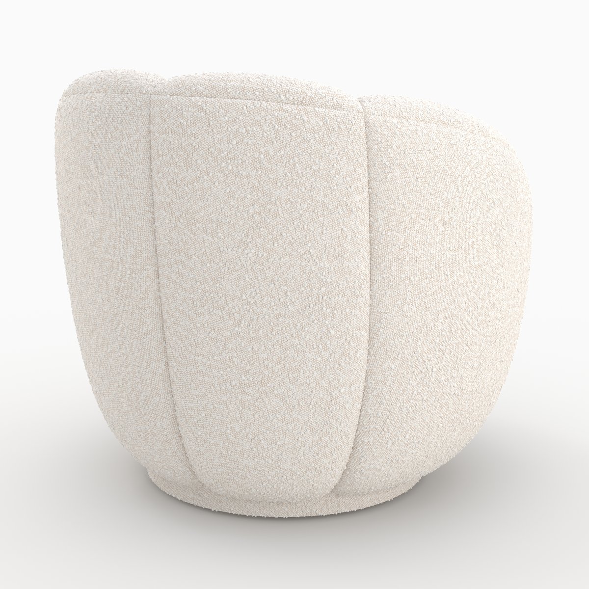 Fauteuil en tissu bouclé - YSÉ blanc, MAISON PAVANE