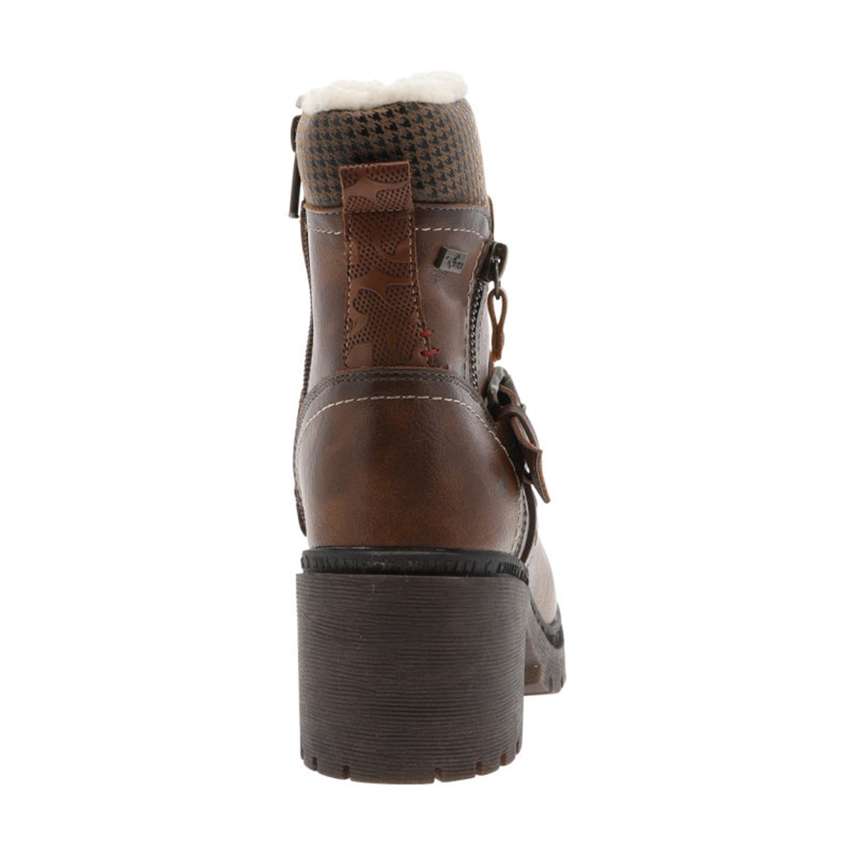 Boots marron à talon décroché moyen avec un zip côté interne marron, MUSTANG