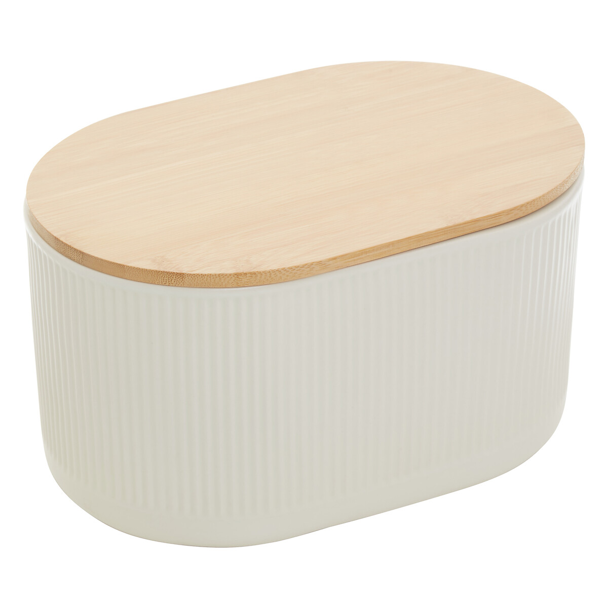 Geometric Bread Bin with Bamboo Lid cream, SO'HOME