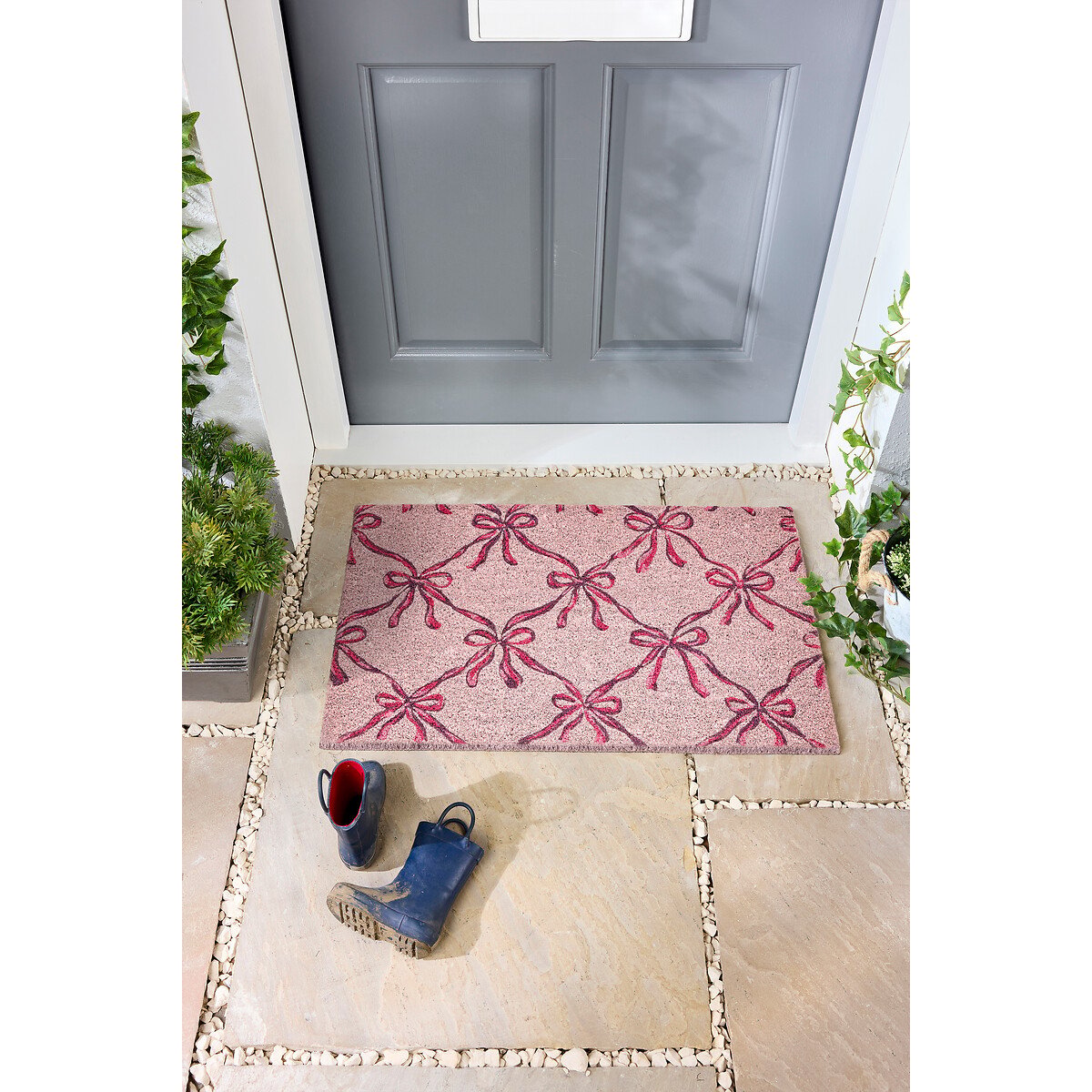 Blush Bows Coir Doormat black, MY MAT