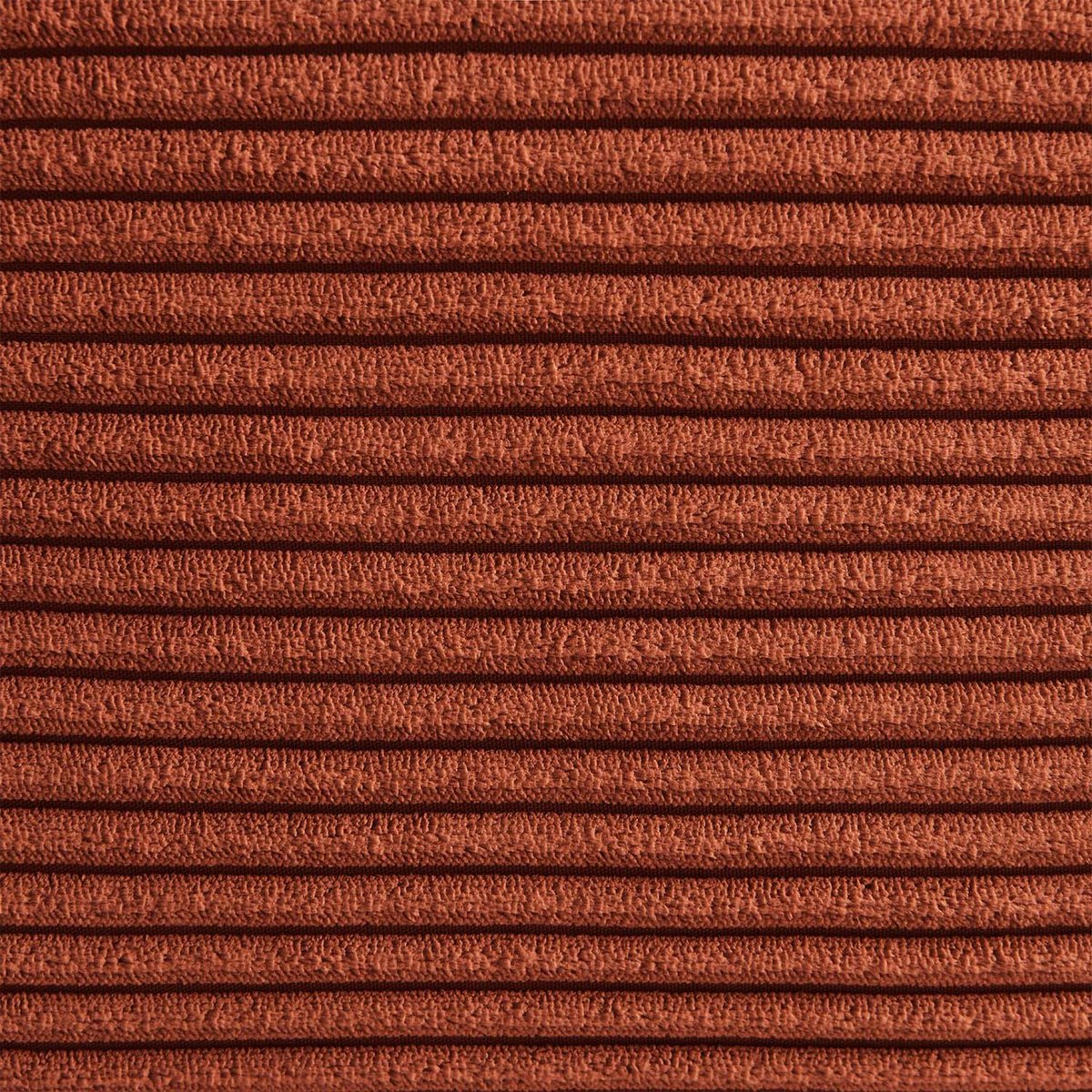 Canapé d'angle compressé modulable 7 places avec repose pied velours côtelé SOKOL terracotta, SWEEEK
