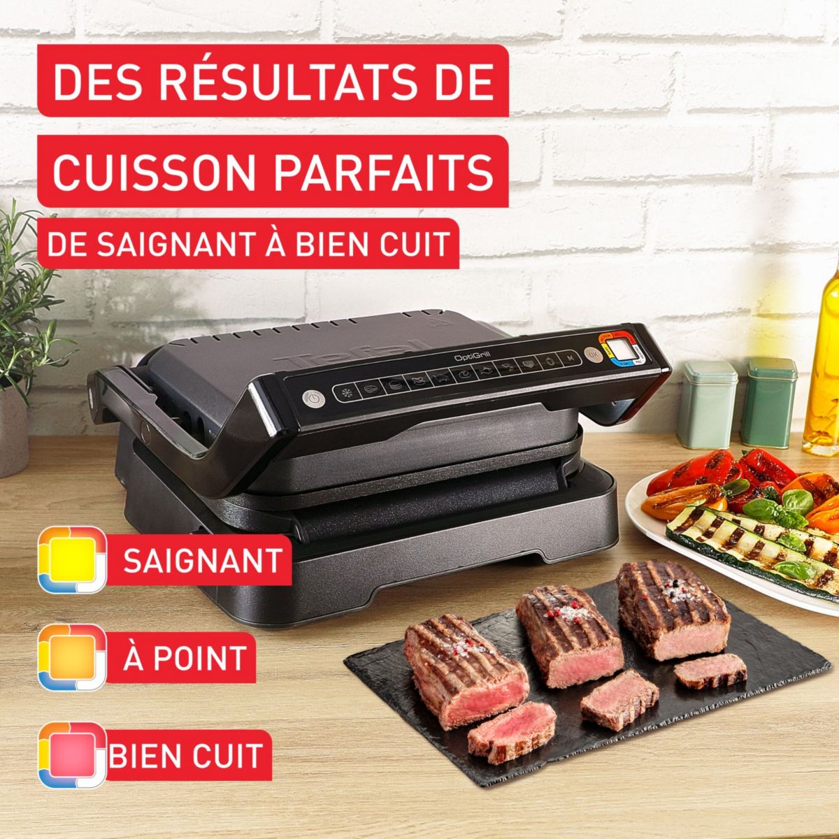 Plancha électrique OptiGrill GC7758E0 couleur unique, TEFAL