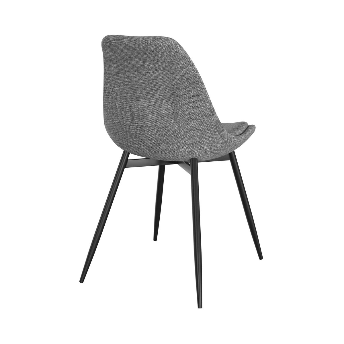 Lot de 2 chaises en tissu chiné et pieds en métal - FILIPI gris foncé chiné, MAISON PAVANE