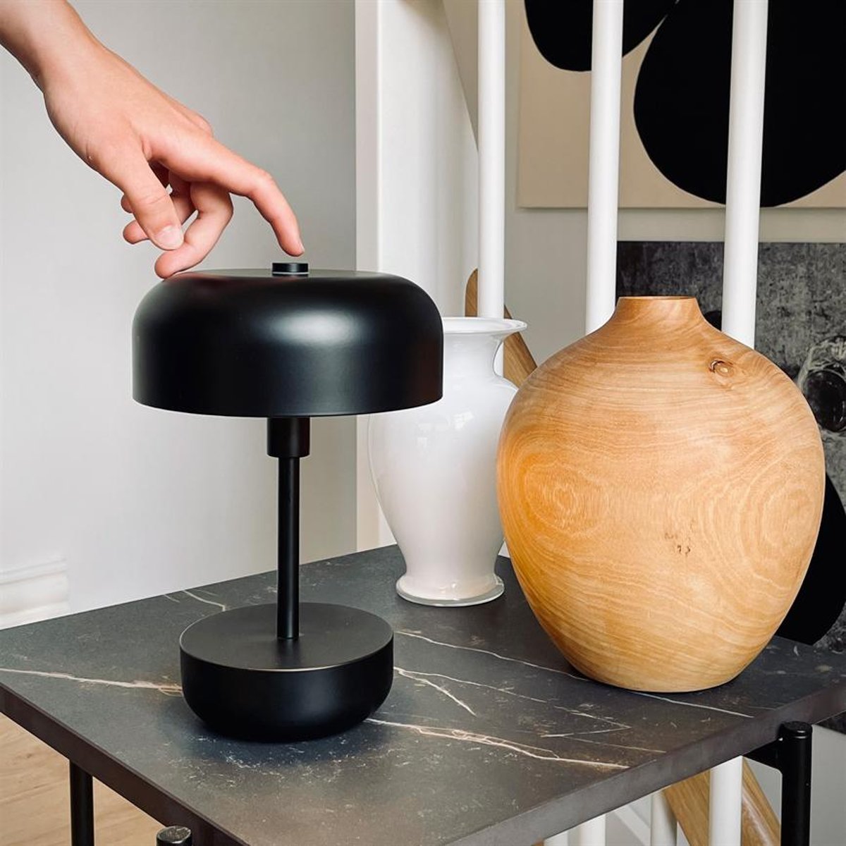 Lampe à poser LED rechargeable HAIPOT noir, DYBERG LARSEN