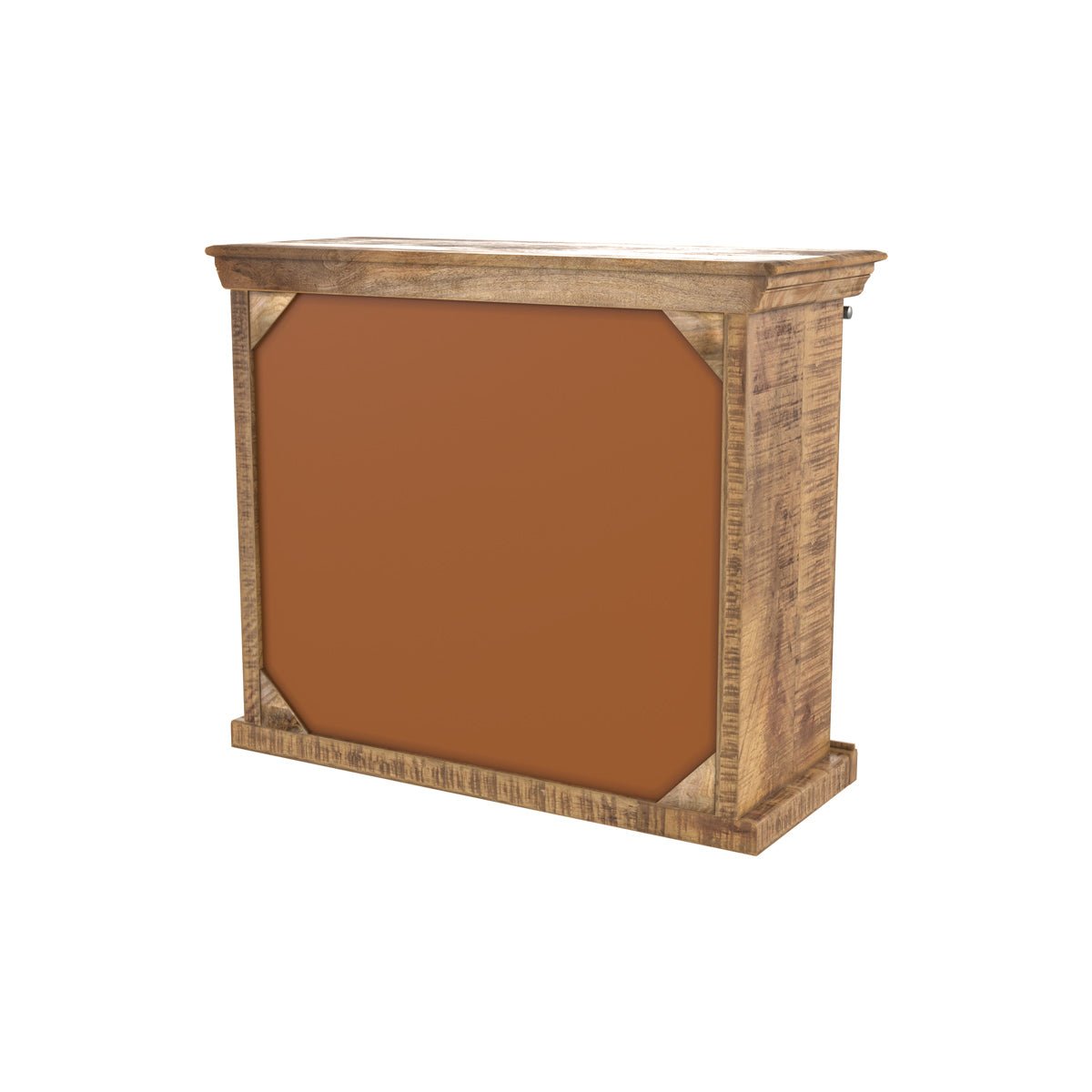 Petit buffet en bois et métal 1 porte 3 tiroirs - TABUK bois foncé et métal gris foncé, MAISON PAVANE