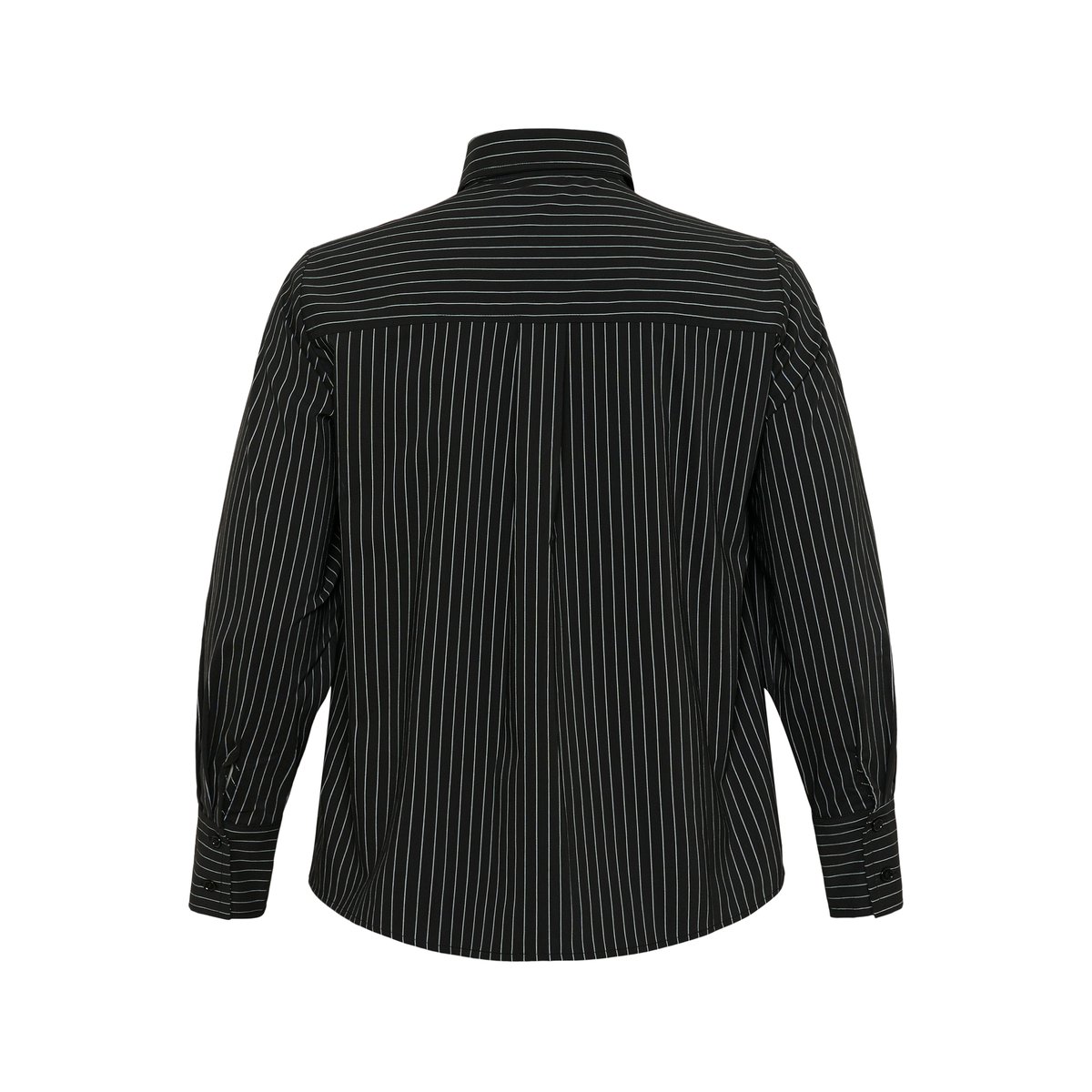 Chemise à manches longues noir blanc black/chalk pinstripe, KAFFE CURVE