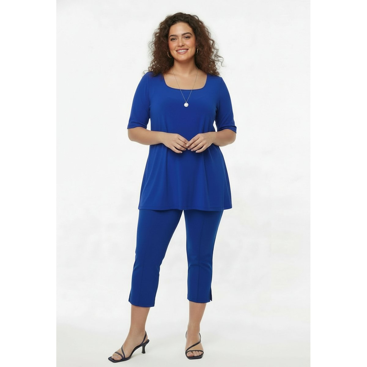Pantalon avec une ceinture élastique indigo, YOEK