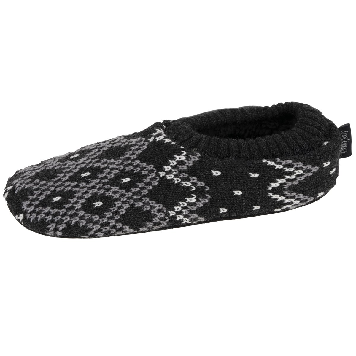 Chaussettes d'intérieur maille jacquard, picots antidérapants gris, ISOTONER