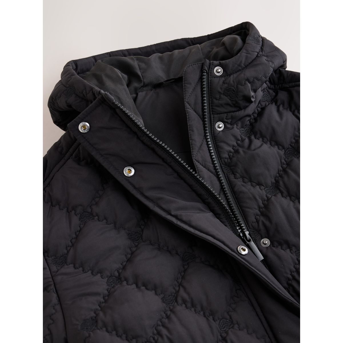 Veste déperlante matelassée cœur noir, NEXT