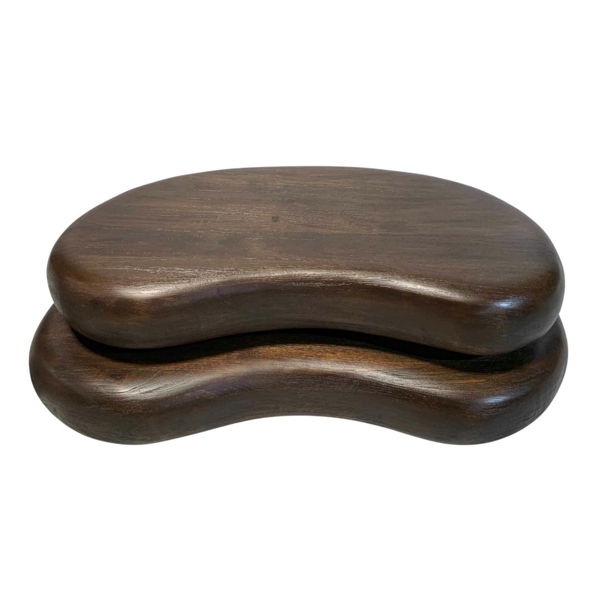 Table basse bois brun double plateau design organique ALMA marron, PIER IMPORT