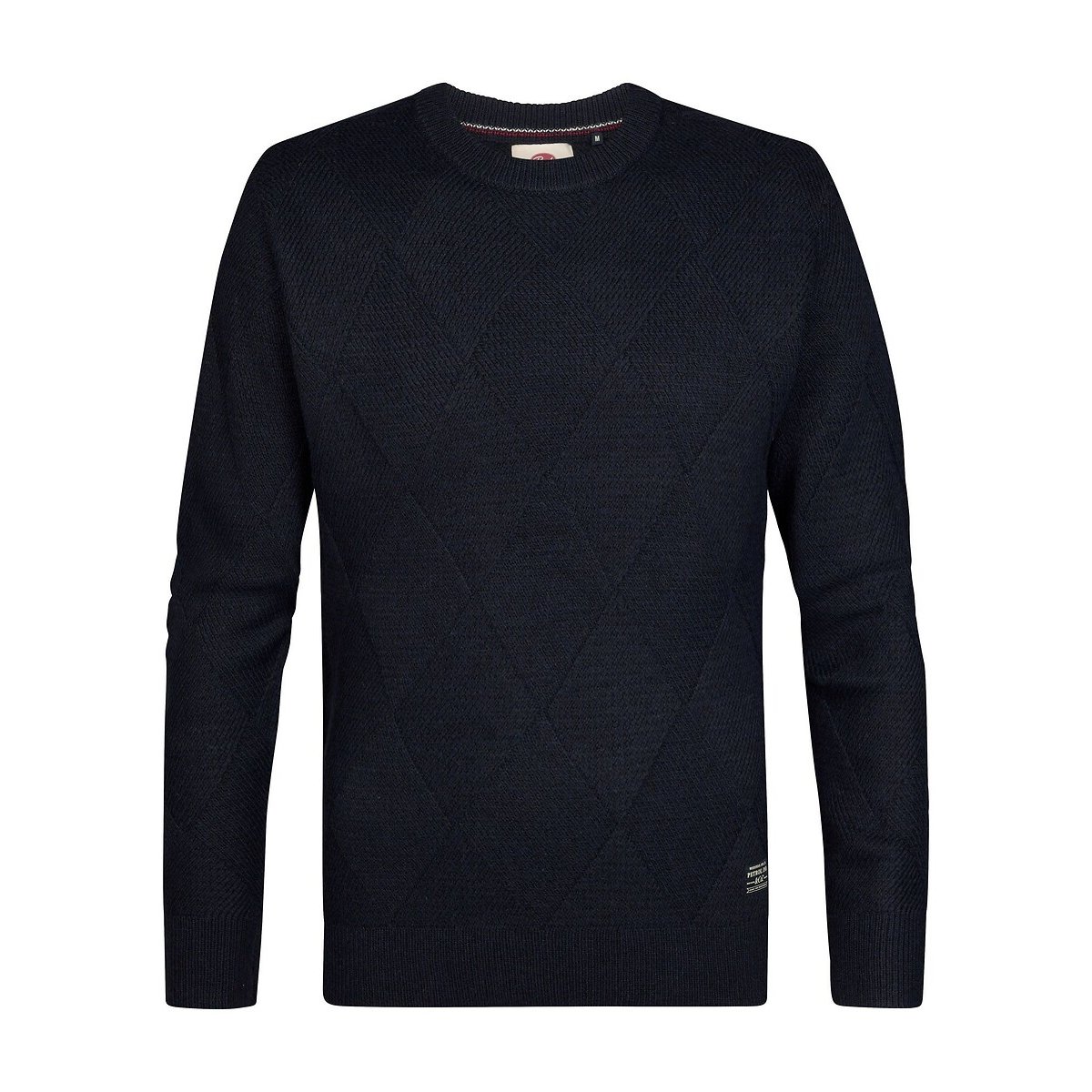 Pull col rond en fine maille bleu marine, PETROL INDUSTRIES