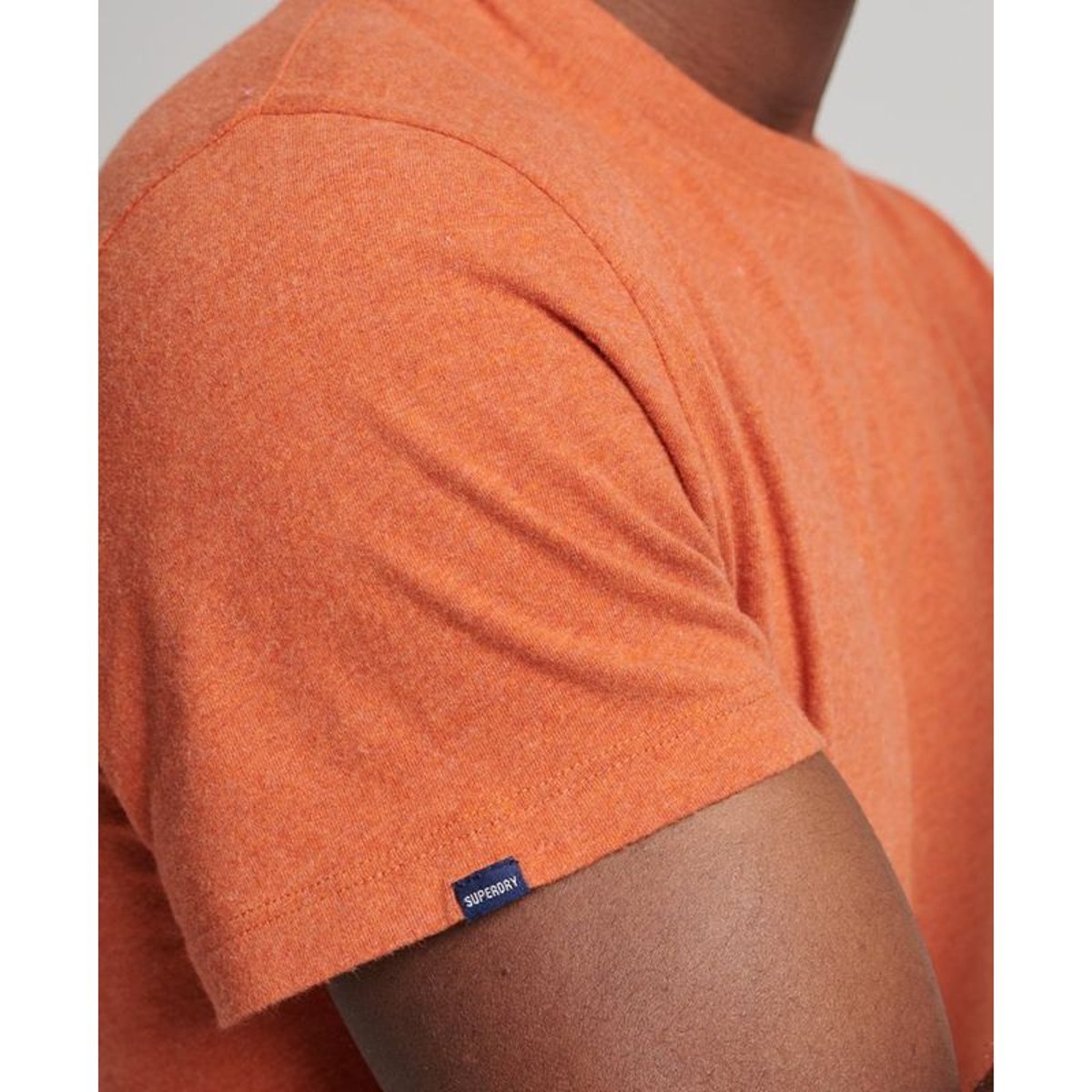 T-shirt Logo Essential en Coton Bio orange rouille chiné, SUPERDRY