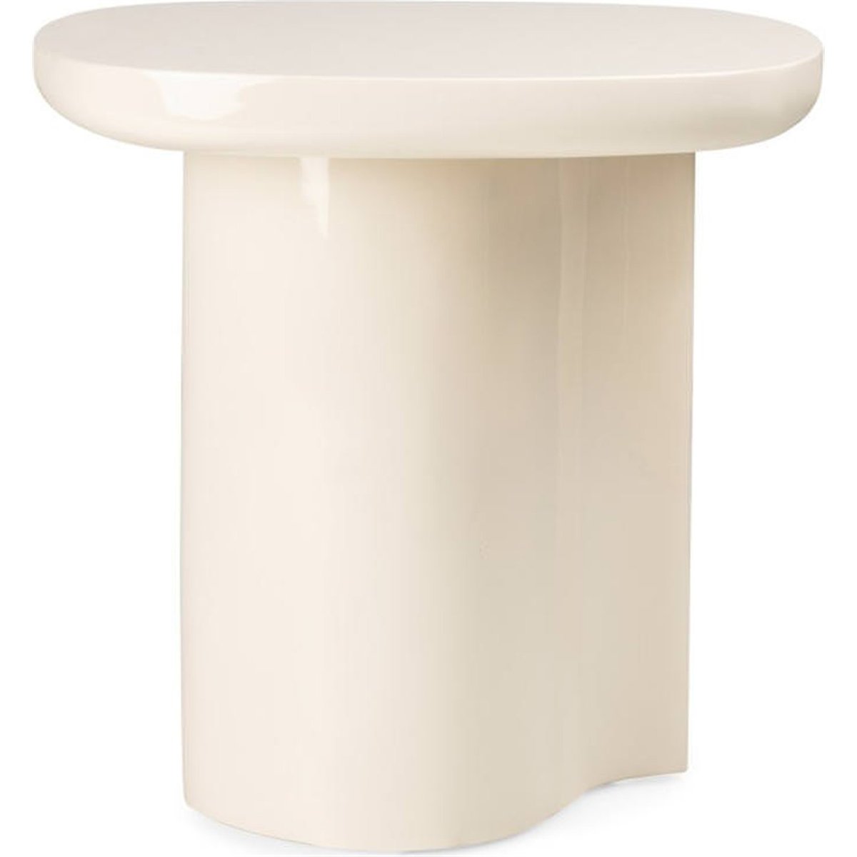 Table d'appoint en bois PUREL beige clair brillant, RECOLLECTION