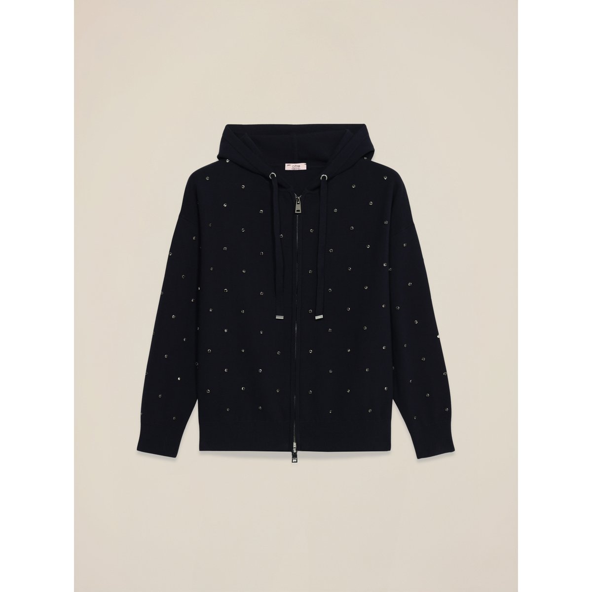 Cardigan à capuche et boutons bleu, OLTRE