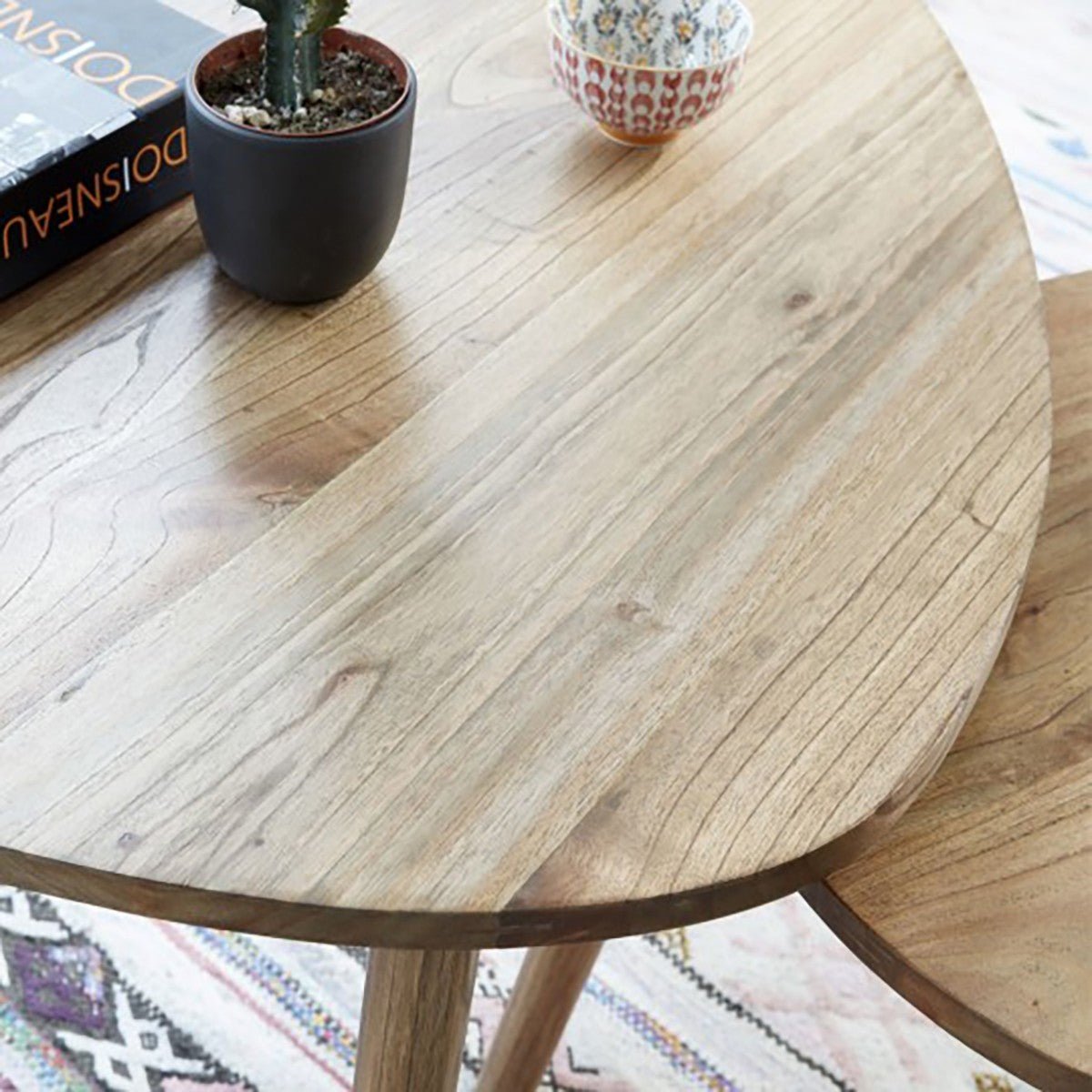 Table basse en bois massif 100 cm ODDA naturel, BERAH GETAH