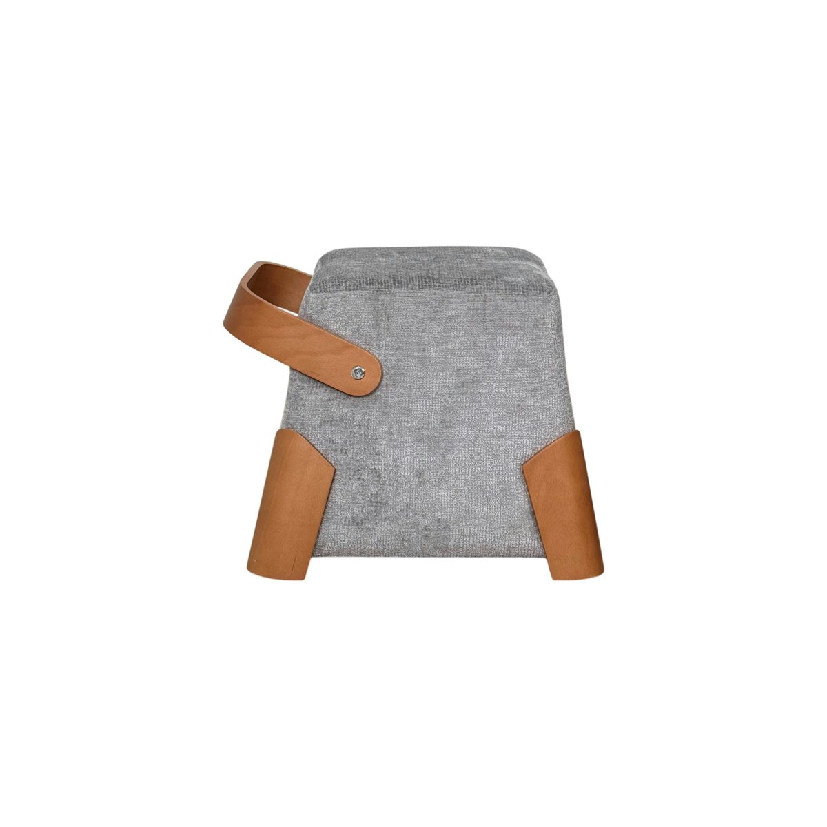 Pouf en tissu avec poignée IENA gris, PIER IMPORT