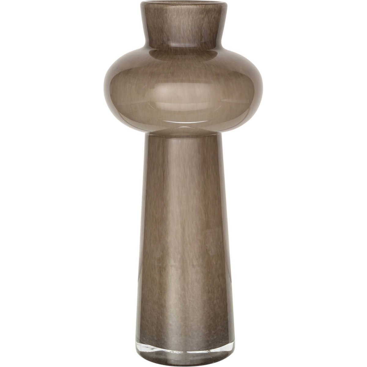 Vase compact en verre taupe, RECOLLECTION