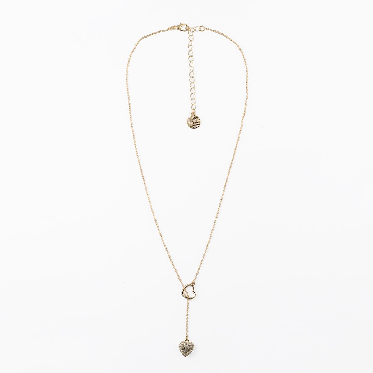 Collier à pendentifs cœurs dorés et strassés doré, BALABOOSTE
