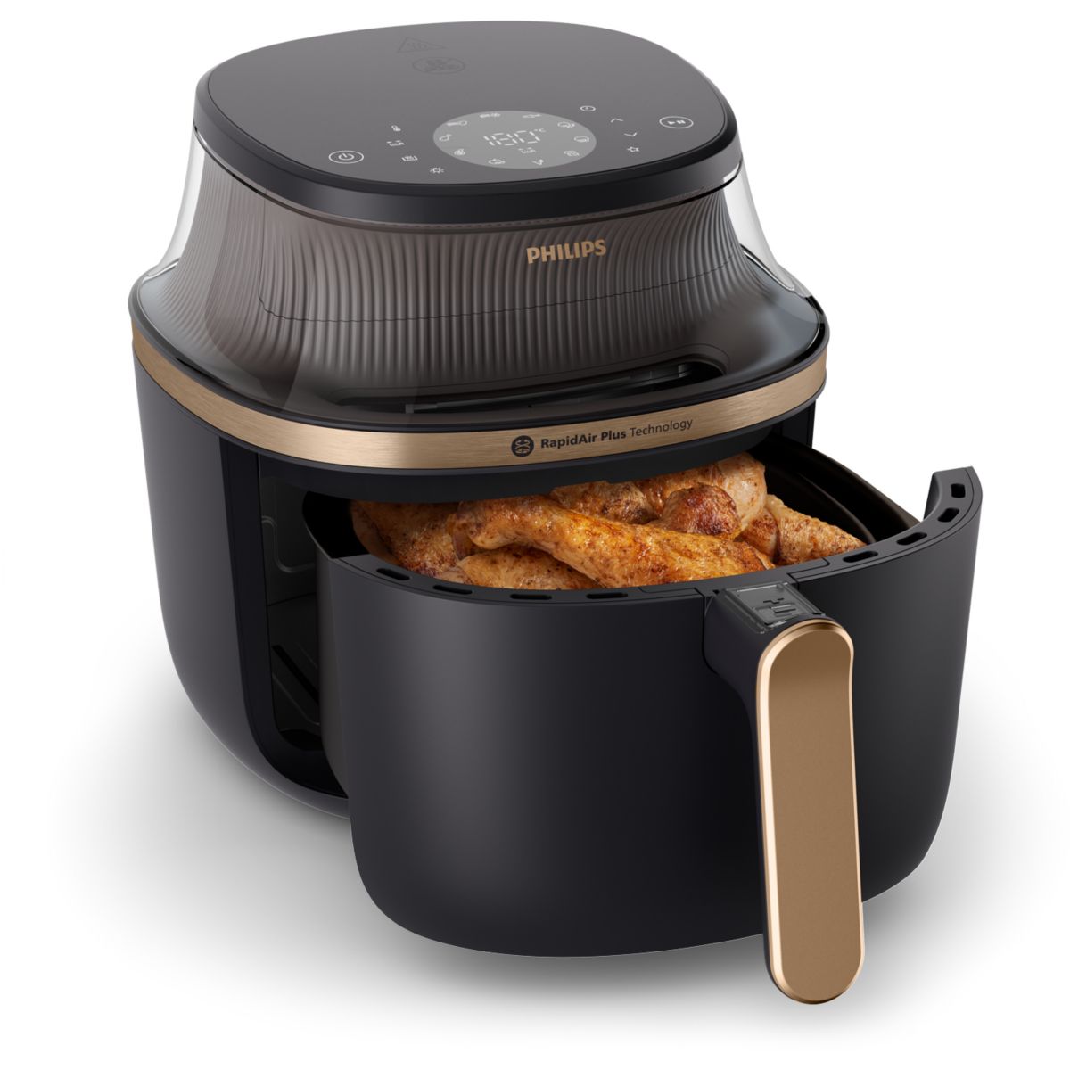 Airfryer NA332/00 Friteuse sans huile avec fenêtre de cuisson Noir/Doré, Série 3000 6.2L couleur unique, PHILIPS