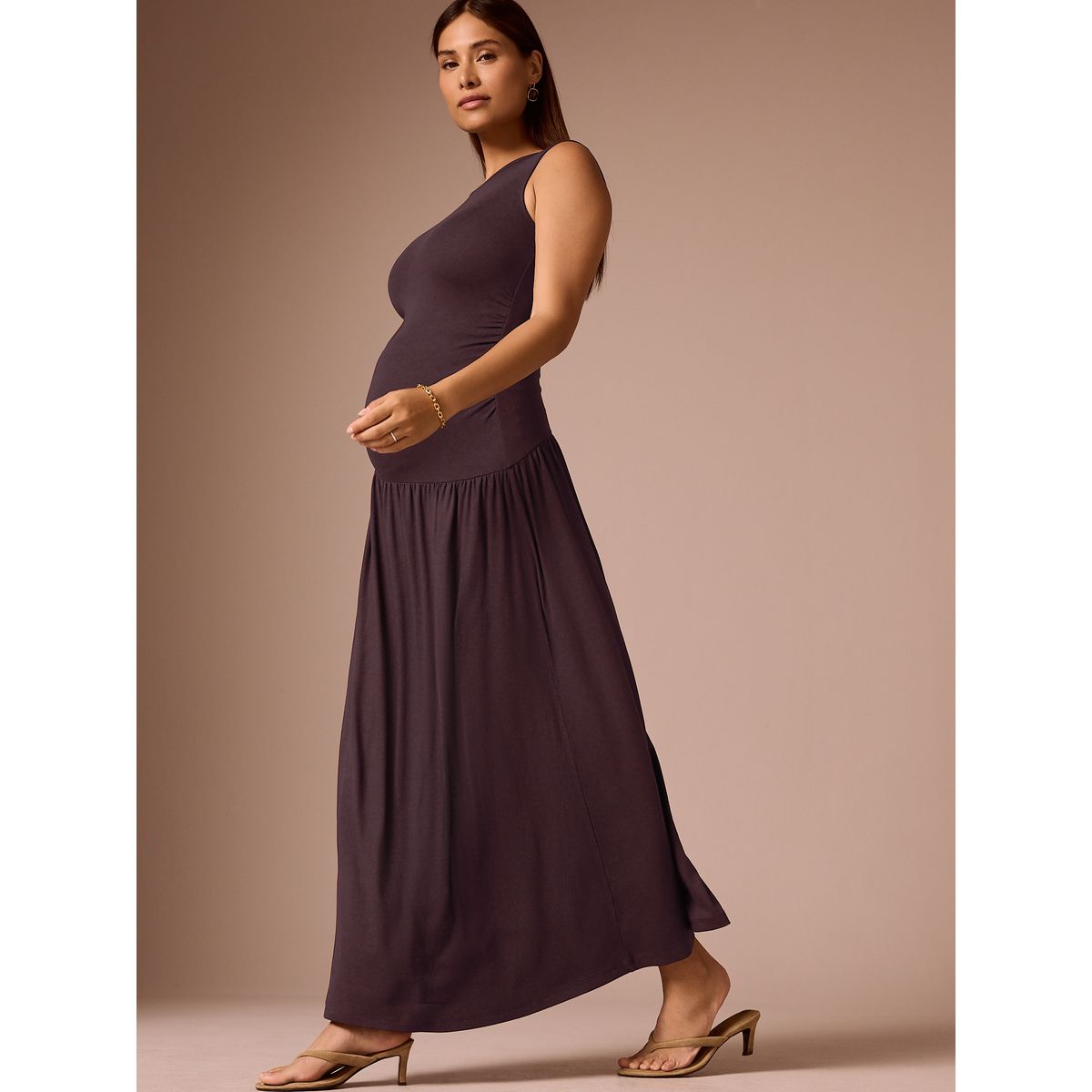 Robe pour grandes occasions maternité marron chocolat, NEXT
