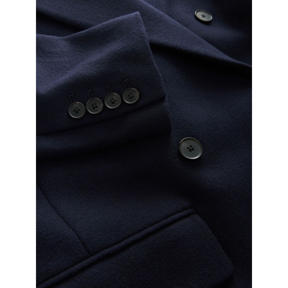 Manteau long en laine mélangée n. premium bleu marine, NEXT