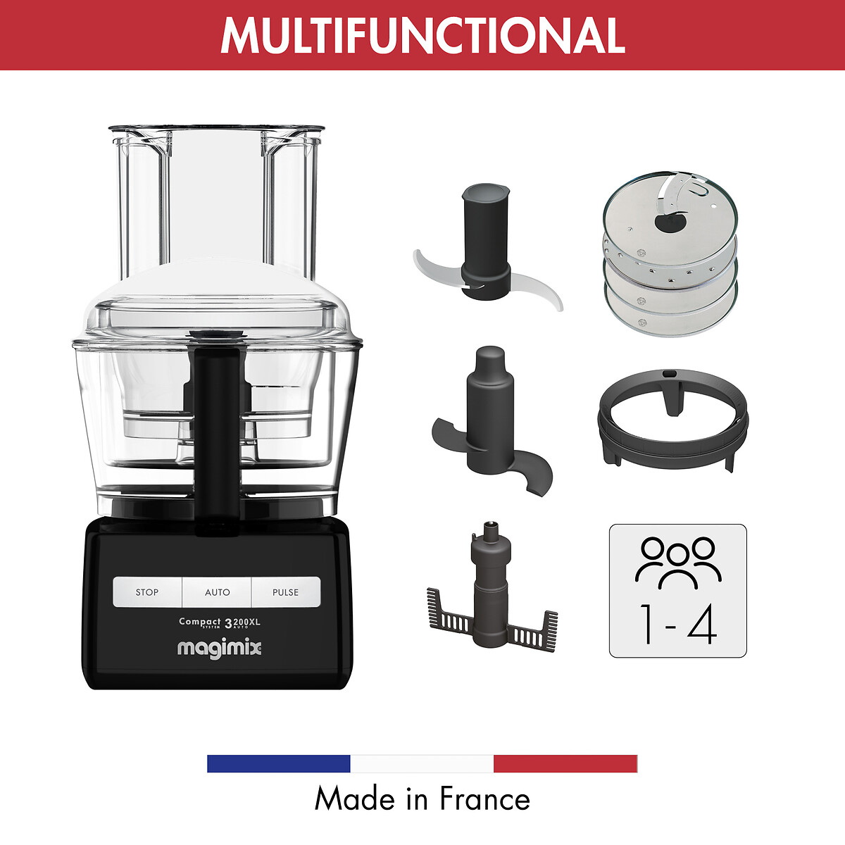 3200XL 2.6L Compact Food Processor black, MAGIMIX