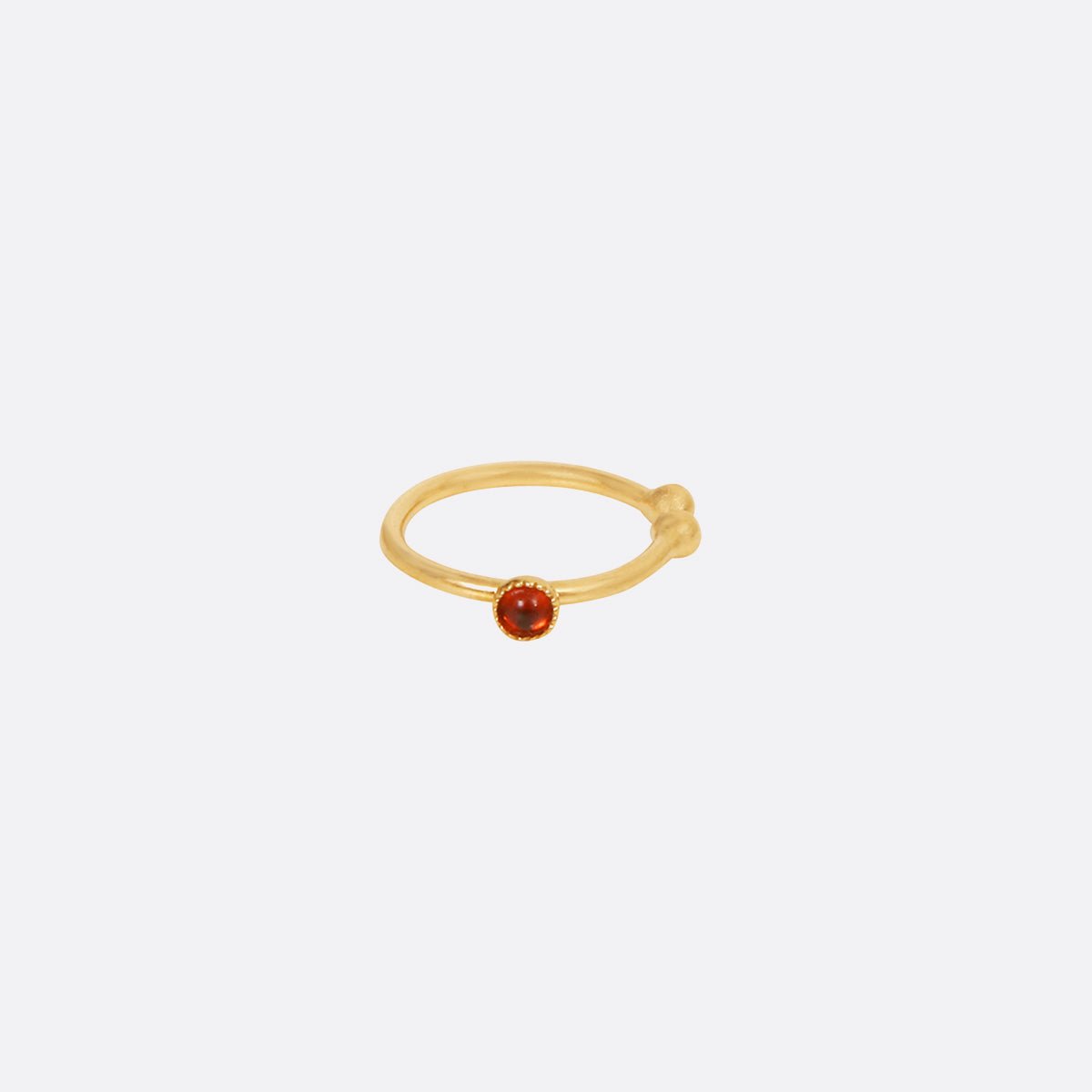 Bague d'oreille dorée malachite - cab grenat rouge, CAROLINE NAJMAN