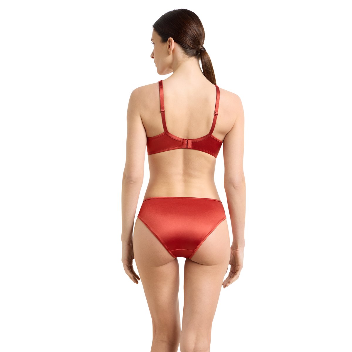 Soutien-gorge balconnet avec armatures Dim x Inès de la Fressange rouge brique, DIM