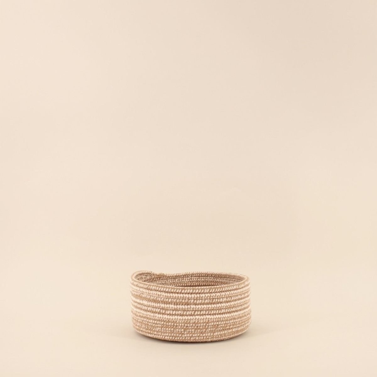 Lot de 3 paniers ronds en corde de coton beige, AZAO