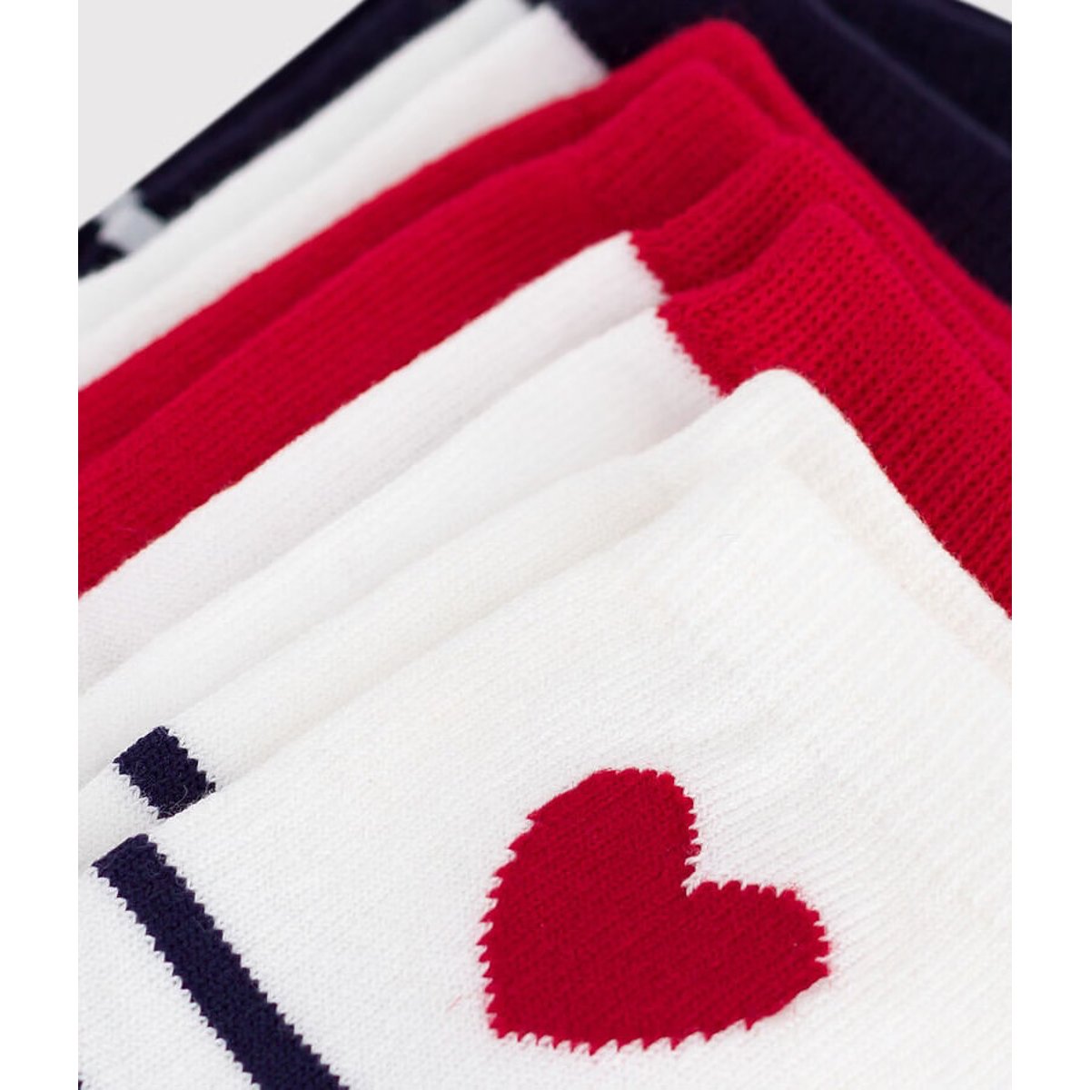 Lot de 5 chaussettes 15/18-23/26 bleu + blanc + rouge, PETIT BATEAU