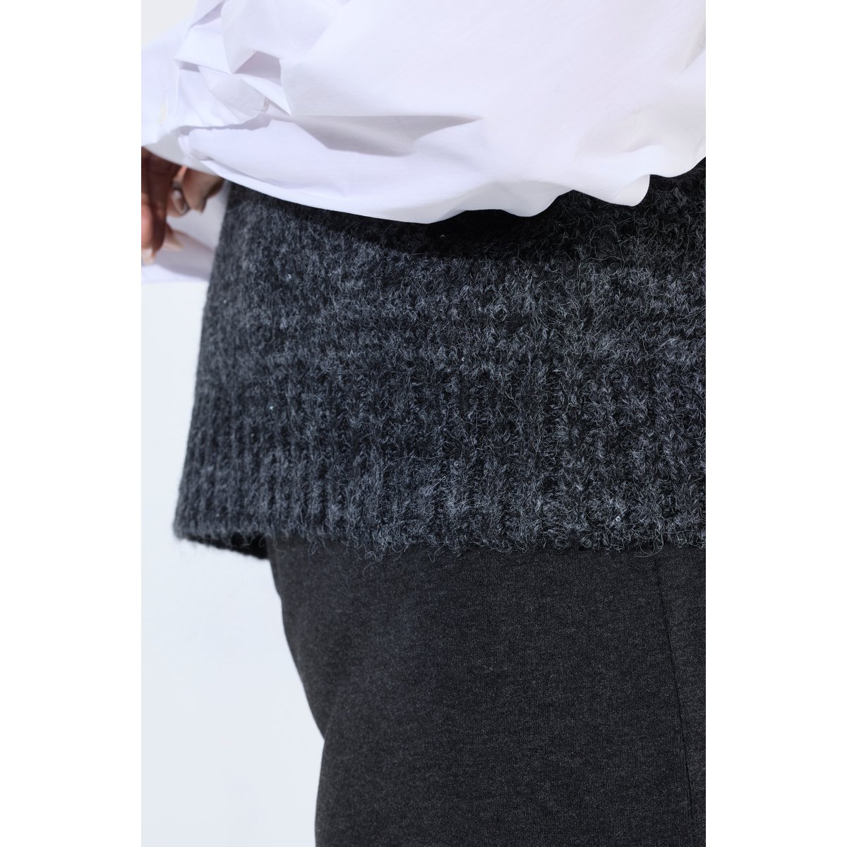 Pull sans manches avec micro-paillettes chiné anthracite, ULLA POPKEN