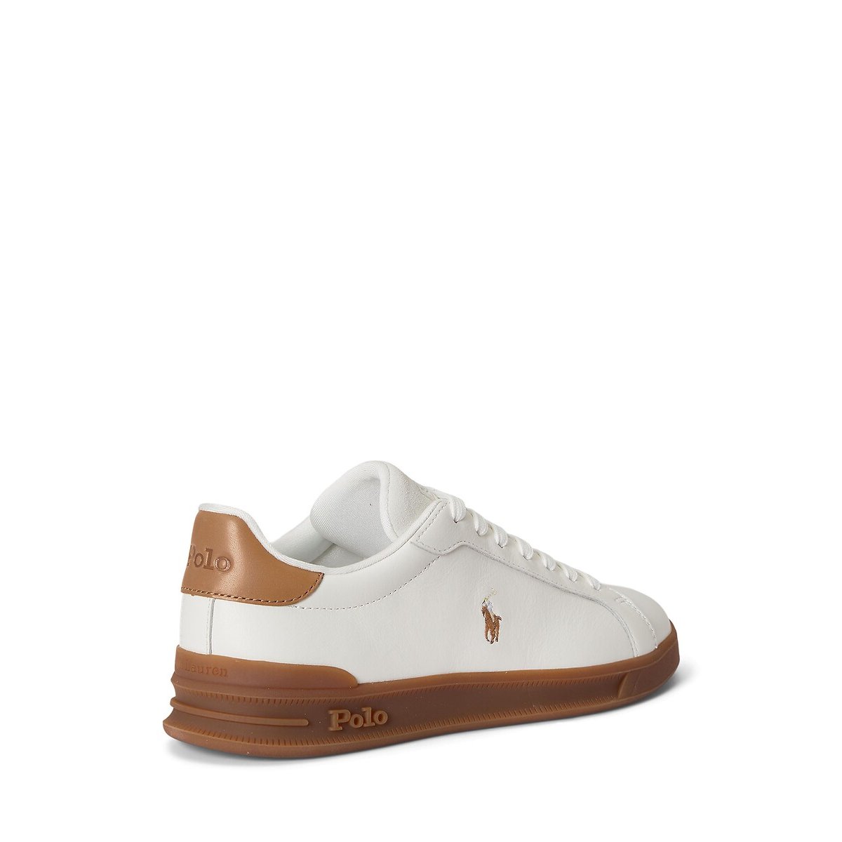 Heritage Court Leather Trainers white/camel, POLO RALPH LAUREN