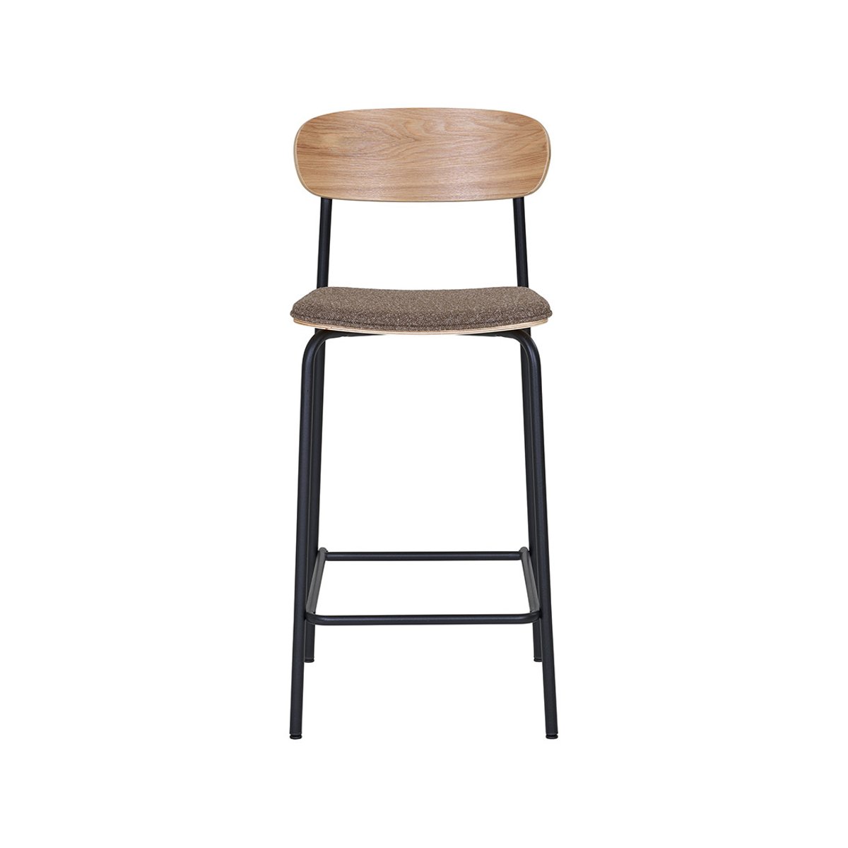 Lot de 2 tabourets en bois de frêne, ZOE marron, BEST MOBILIER