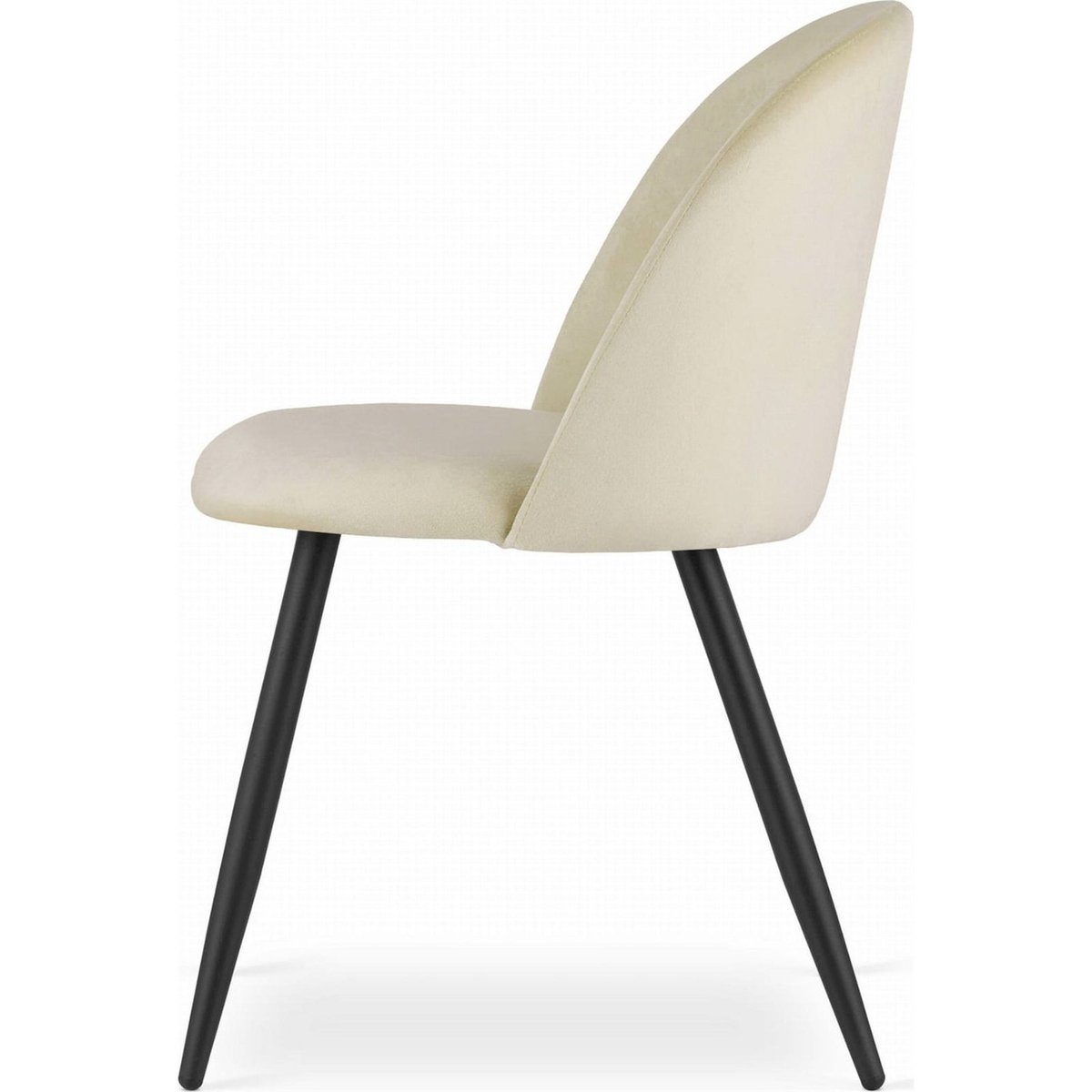 Chaise tapissée en velours dossier arrondi beige velours, RECOLLECTION