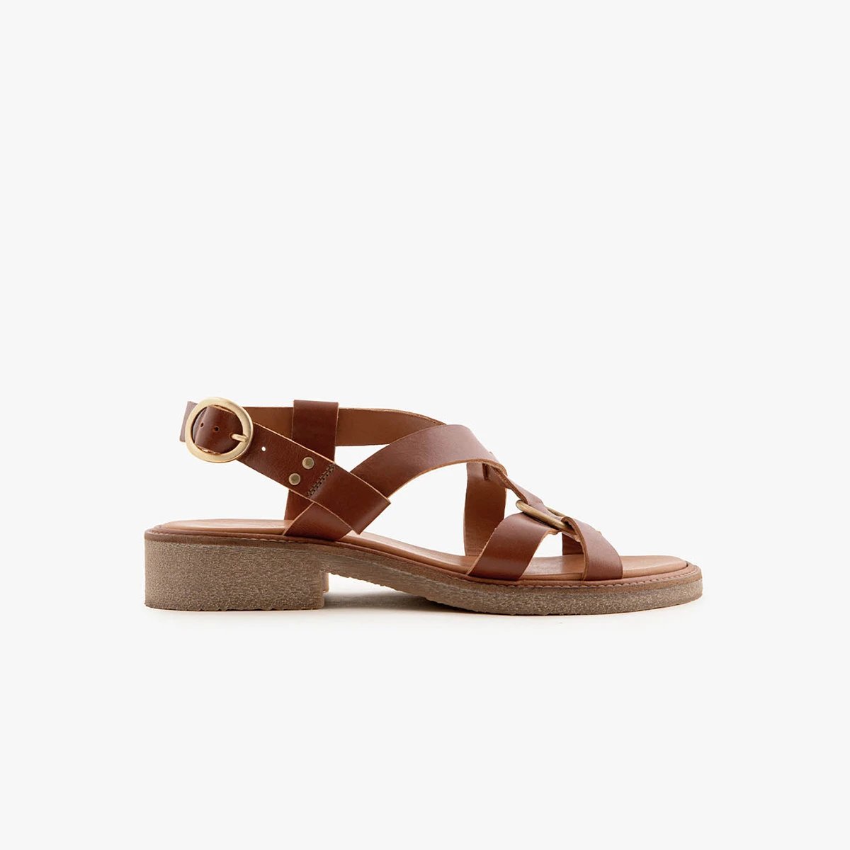 Sandale Cuir lisse MAÉ marron cognac, MAISON TOUFET