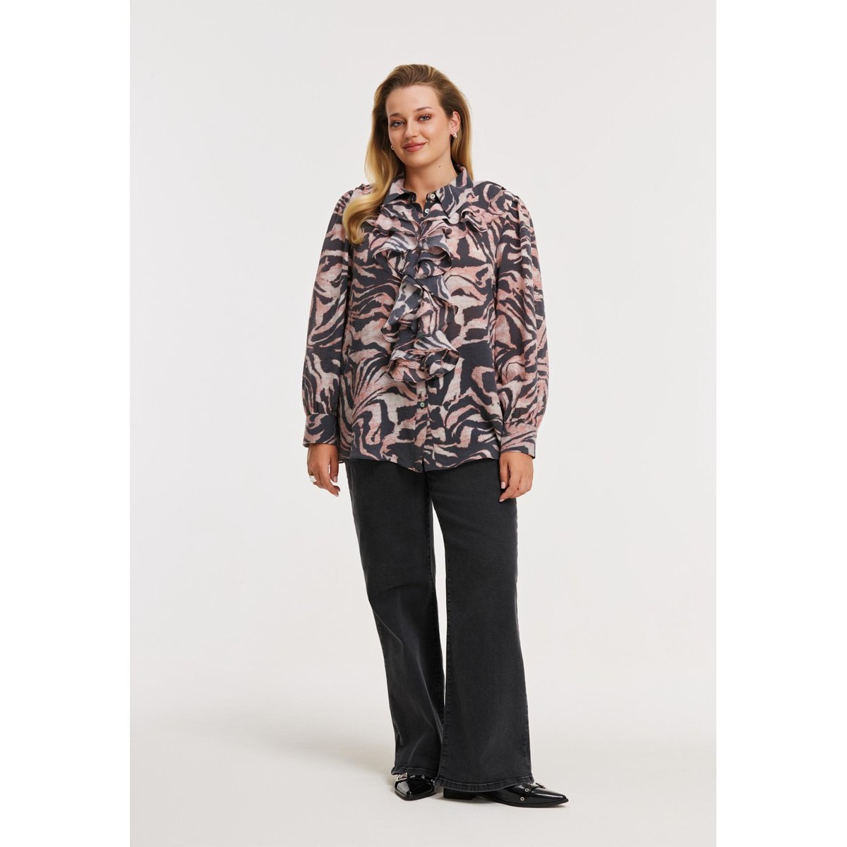 Chemise imprimée noir, YOEK