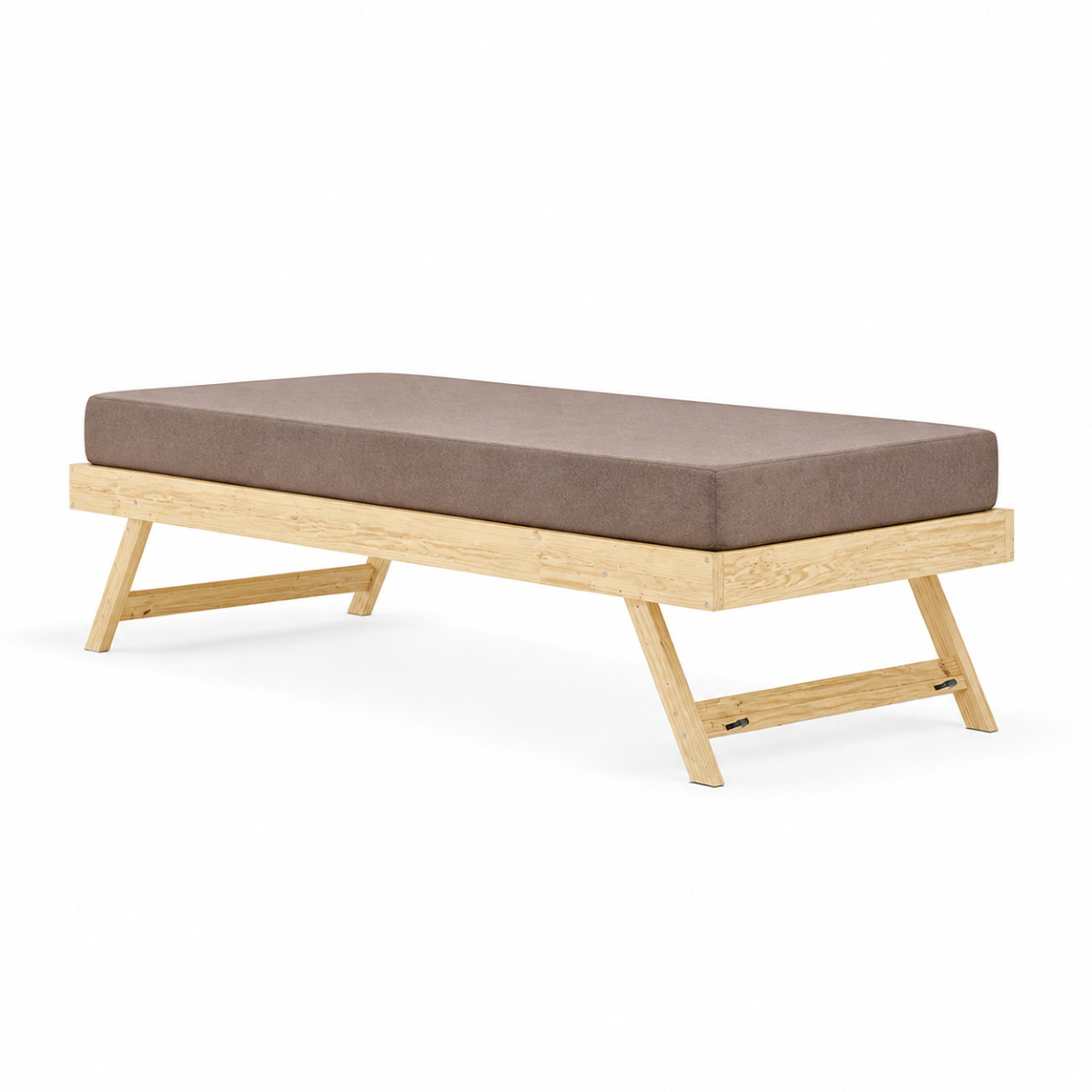 Pack sommier gigogne avec matelas Bois massif JONA bois naturel, AKITEN RETAIL