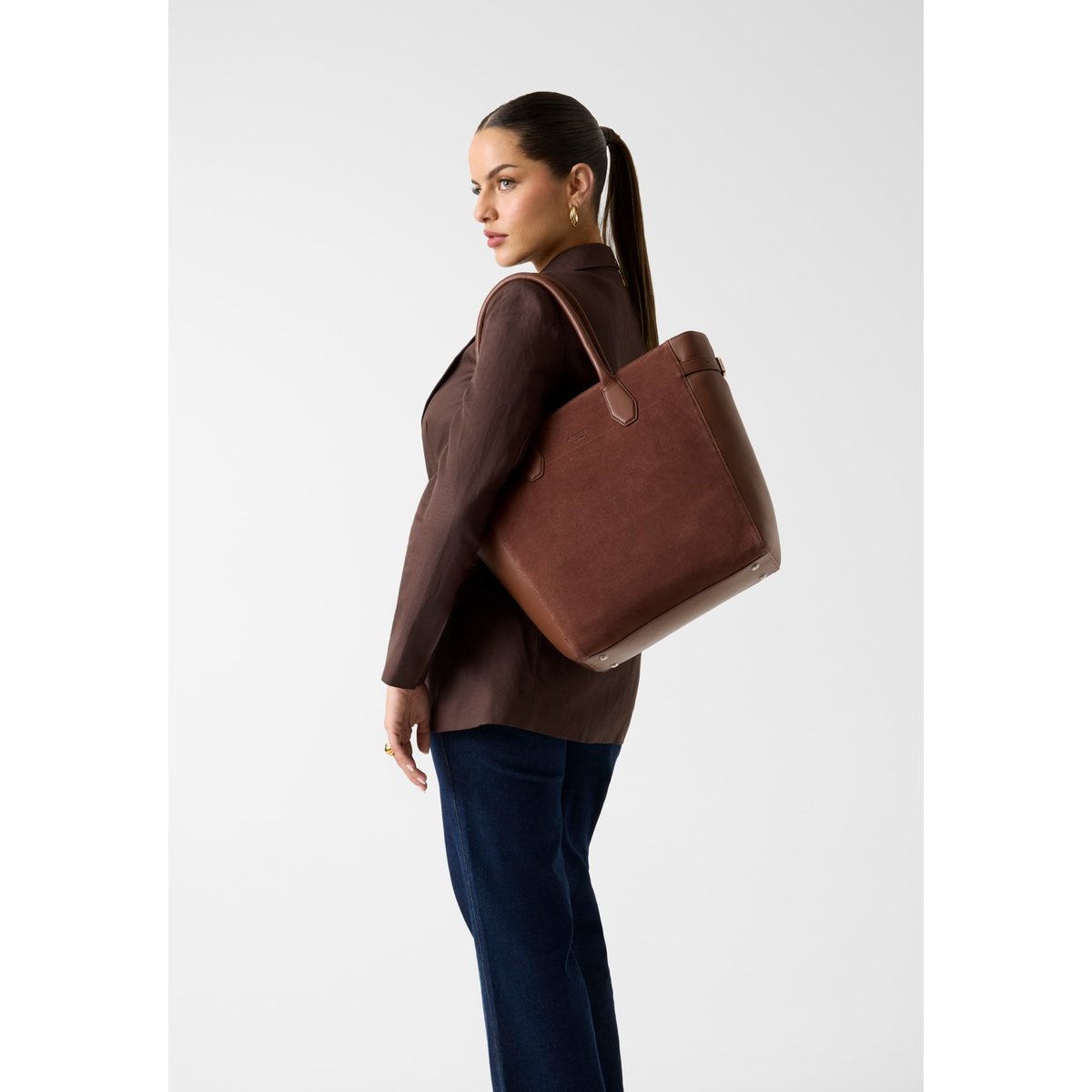 Anitha Suede  Sac À Provisions marron, GUESS