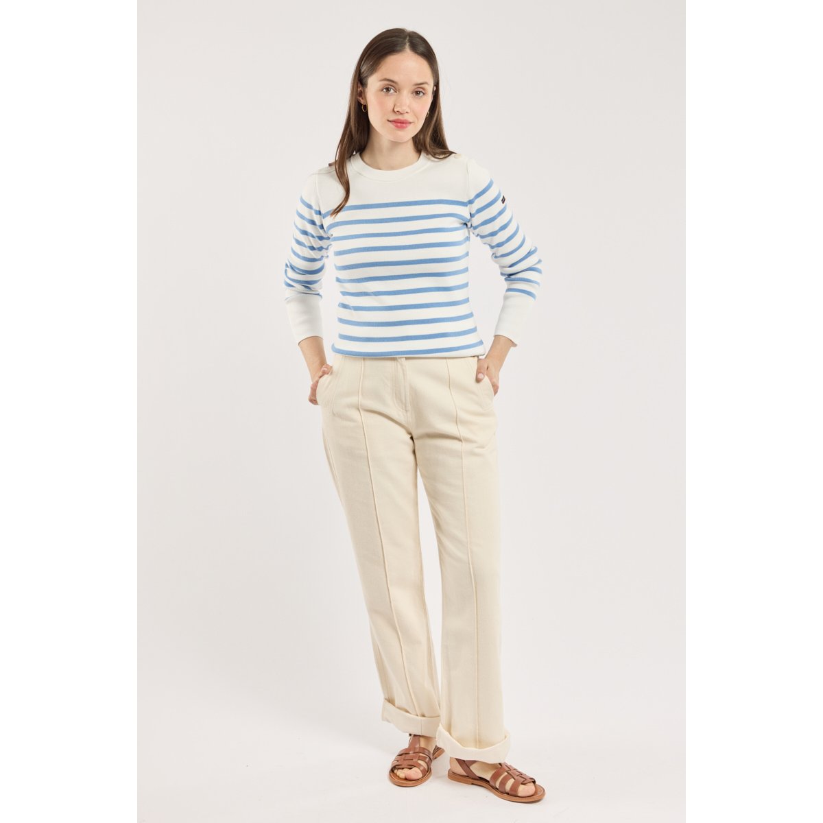Pull marin rayé - coton milk/allure, ARMOR-LUX