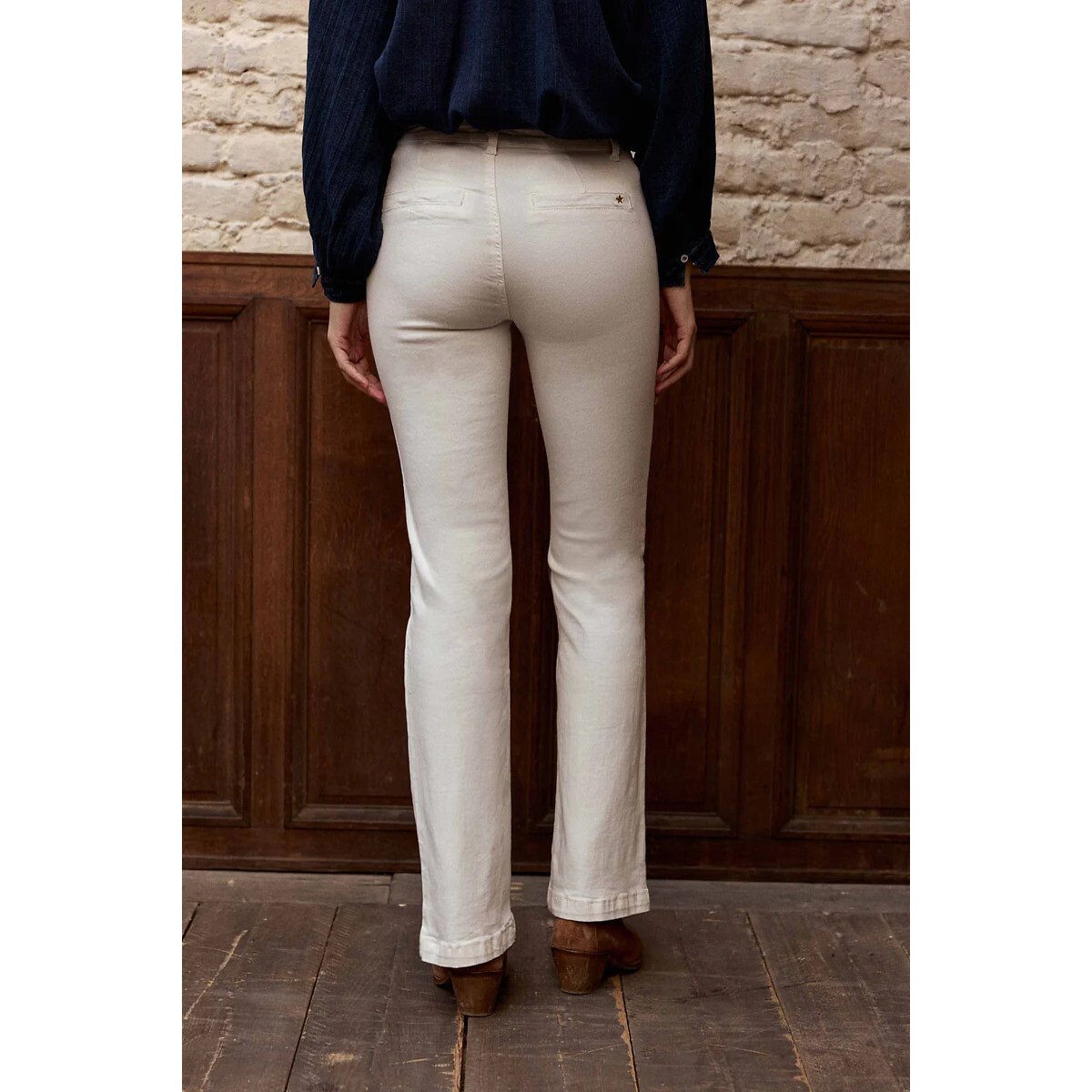 Flare-Jeans aus Stretch-Baumwolle, SONNY ecru, LA PETITE ETOILE