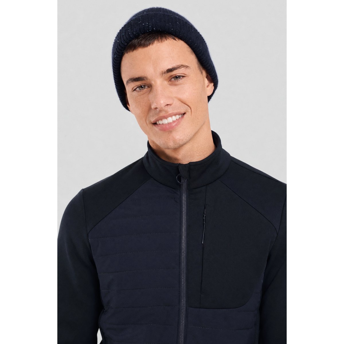 Veste bi-matière PRESSBOOK navy, BERMUDES