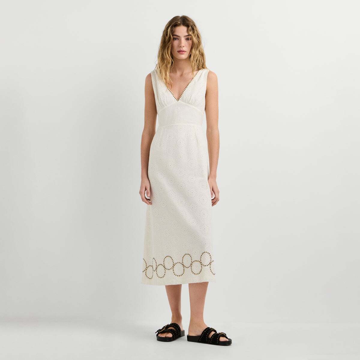 Robe Longue À Détails Ajourés blanc, PEPE JEANS