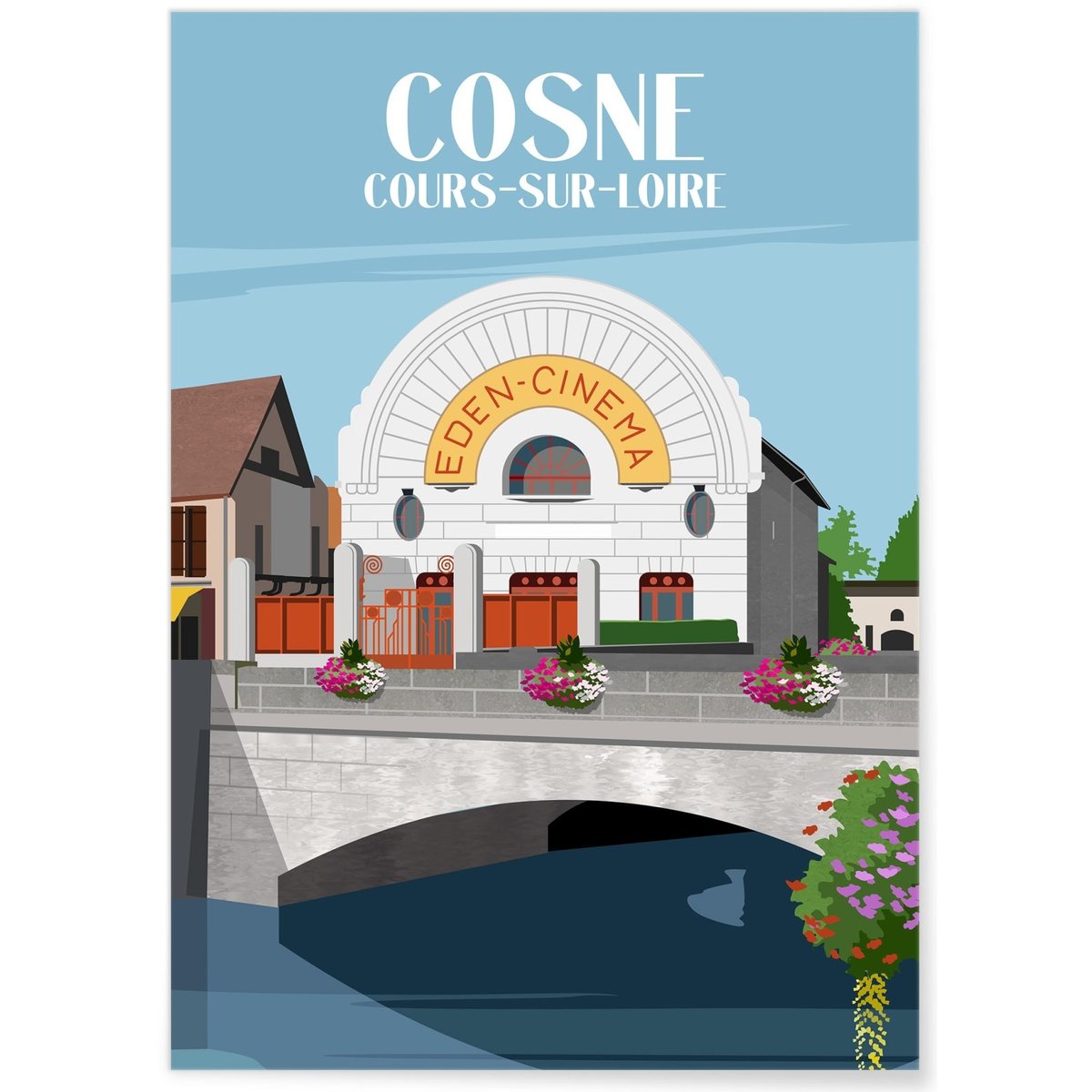 Affiche ville Cosne-Cours-sur-Loire blanc, L'AFFICHERIE