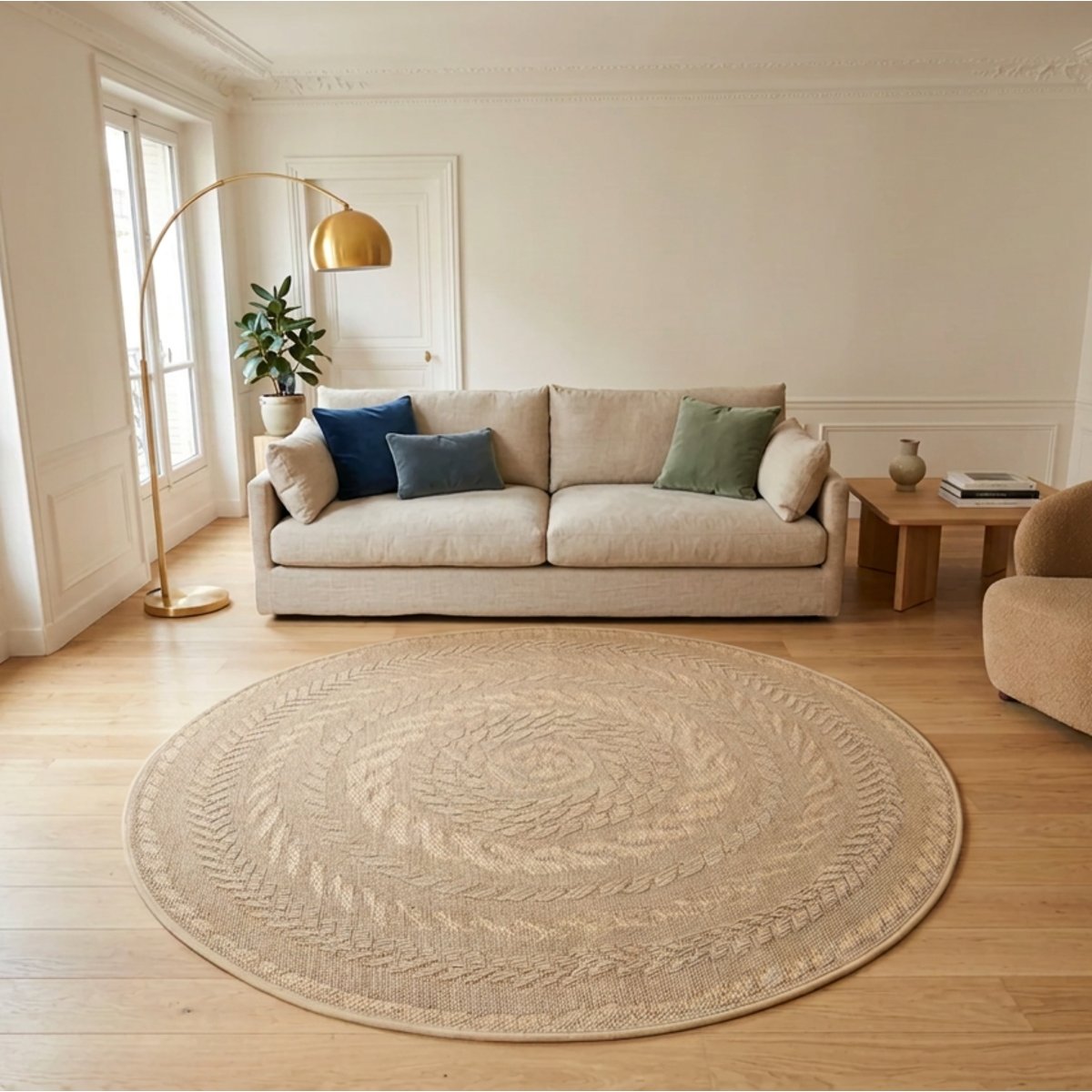 Tapis intérieur extérieur style naturel aspect sisal BROOK beige, AFK LIVING